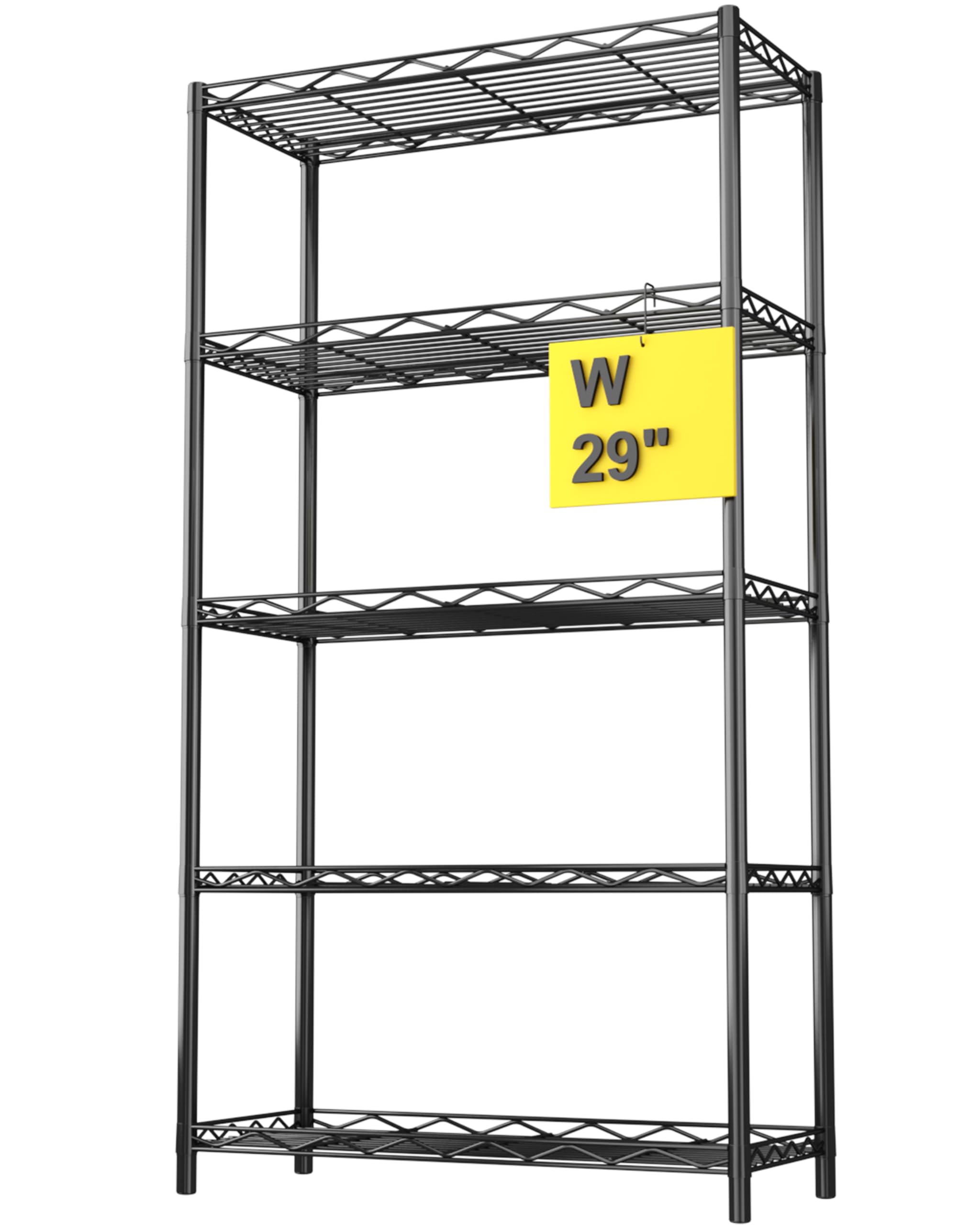HOMEFORT 5-Tier Heavy Duty Wire Shelving Unit - 29