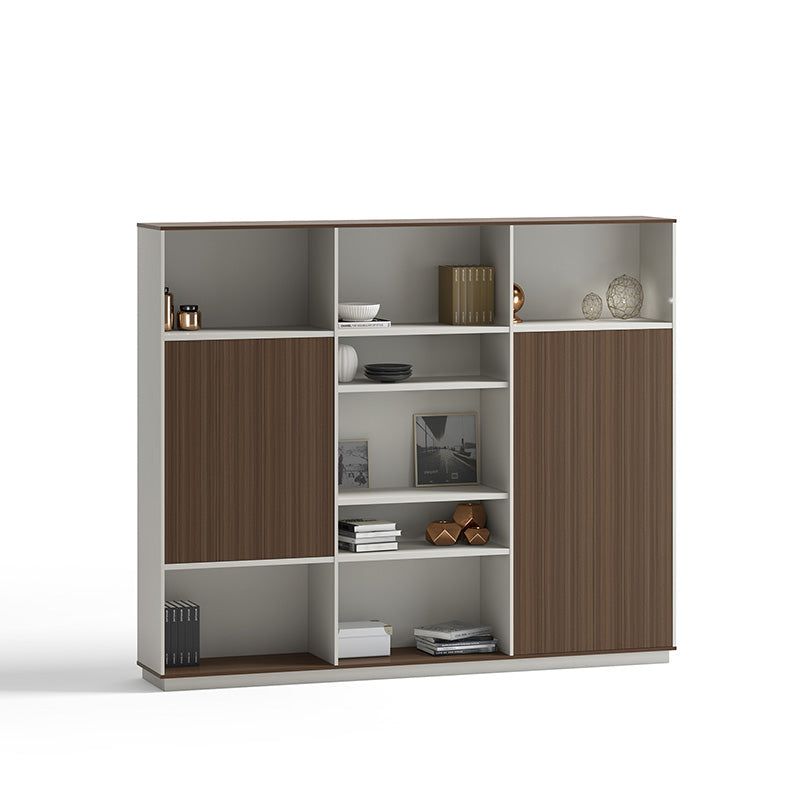 240cm ANDERS Display Unit - Hazelnut Gold & Beige Modern Bookshelf for Living Room, Office & Bedroom Storage Organization
