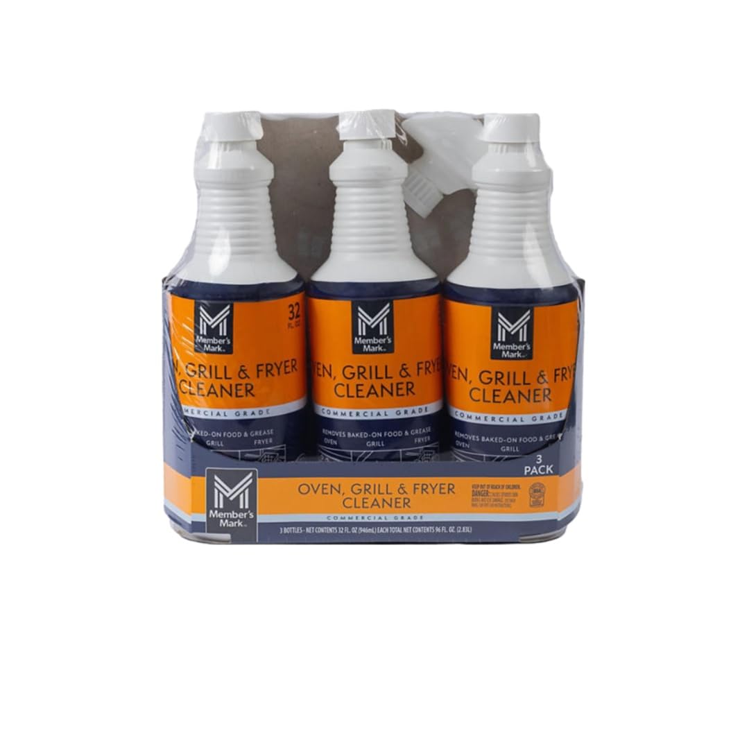 MEMBER'S MARK Oven, Grill and Fryer Cleaner - 32 oz (3-Pack) | Heavy-Duty Degreaser for Kitchen Appliances, Stovetops & BBQ Grills | Safe for Stainless Steel & Non-Stick Surfaces