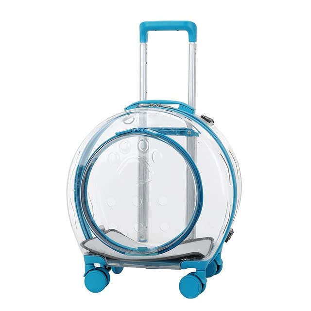 Aitao Clear Pet Carrier Backpack - Breathable Travel Trolley Suitcase for Small Dogs & Cats (I Color) - Perfect for Airplane, Car Rides & Outdoor Adventures
