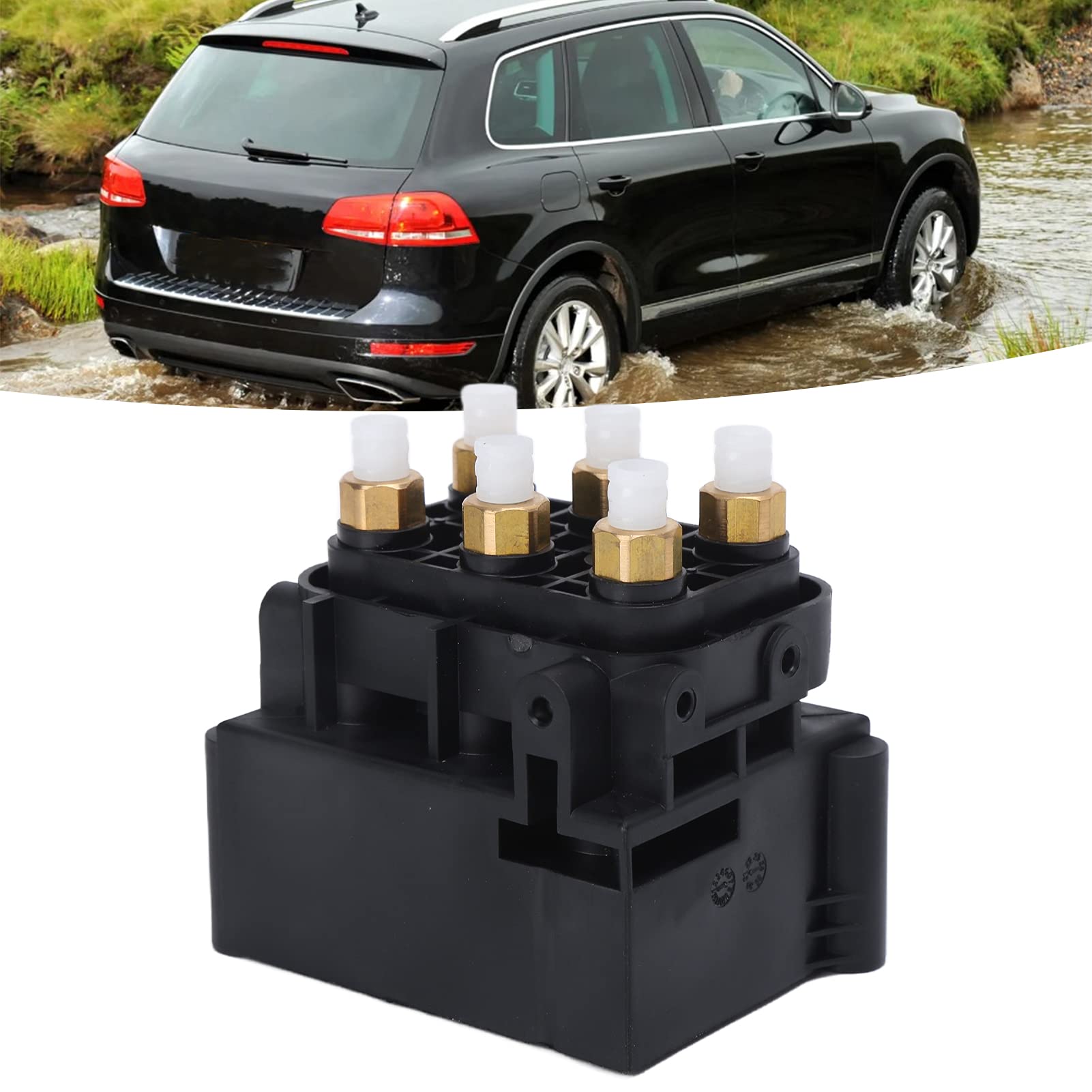 Air Suspension Solenoid Valve Block 7L0698014 - Compatible with Air Suspension Compressor - Durable Replacement Part for Smooth Ride | Perfect for Off-Roading, Towing & Luxury Vehicle Maintenance