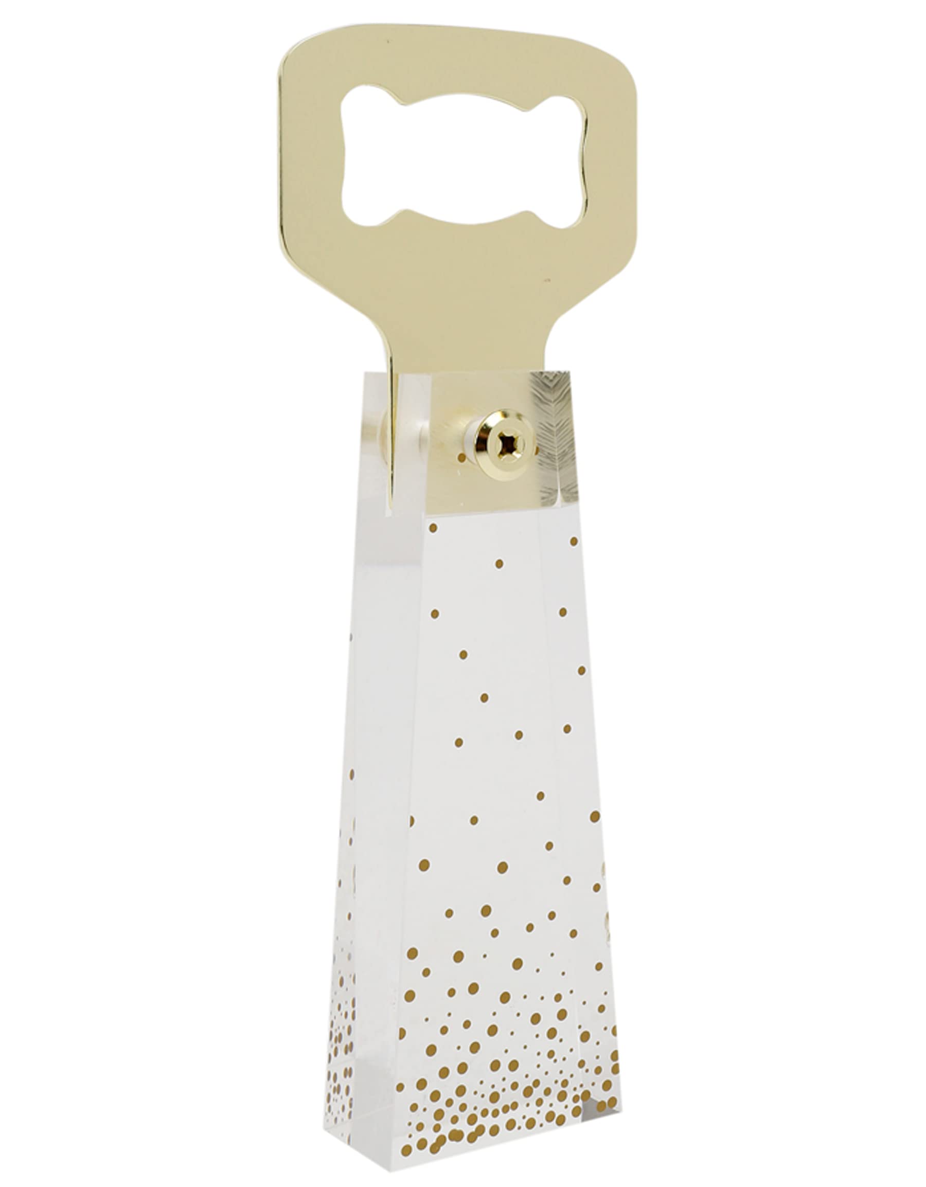 Designstyles Acrylic Gold Bottle Opener - Compact Cap Opener for Easy Storage - Perfect for Parties, Home Bars & Kitchen Use - Gold Kitchen Decor Accessory - Bar Tool Essentials - Ideal for Entertaining, Gifts & Everyday Use