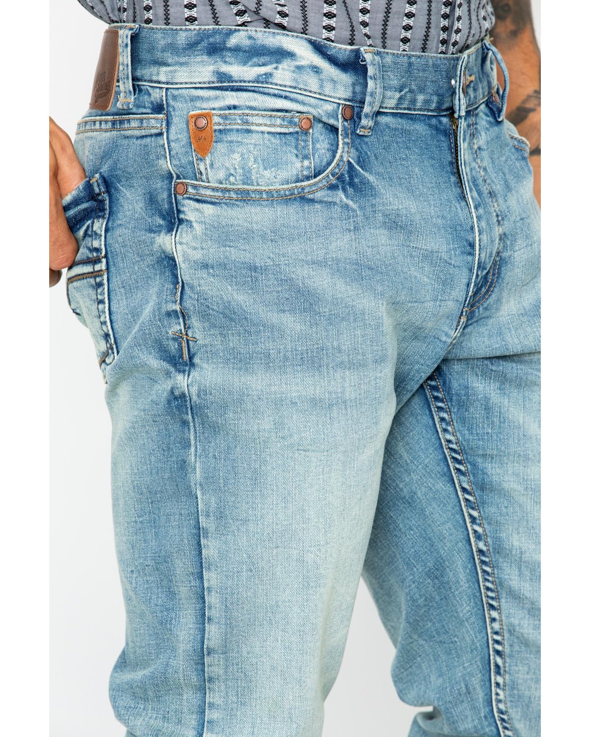 Men's Slim Straight Stretch Denim Jeans - Light Wash Indigo, 29W x 34L | Comfortable & Stylish for Casual Wear, Office & Night Out