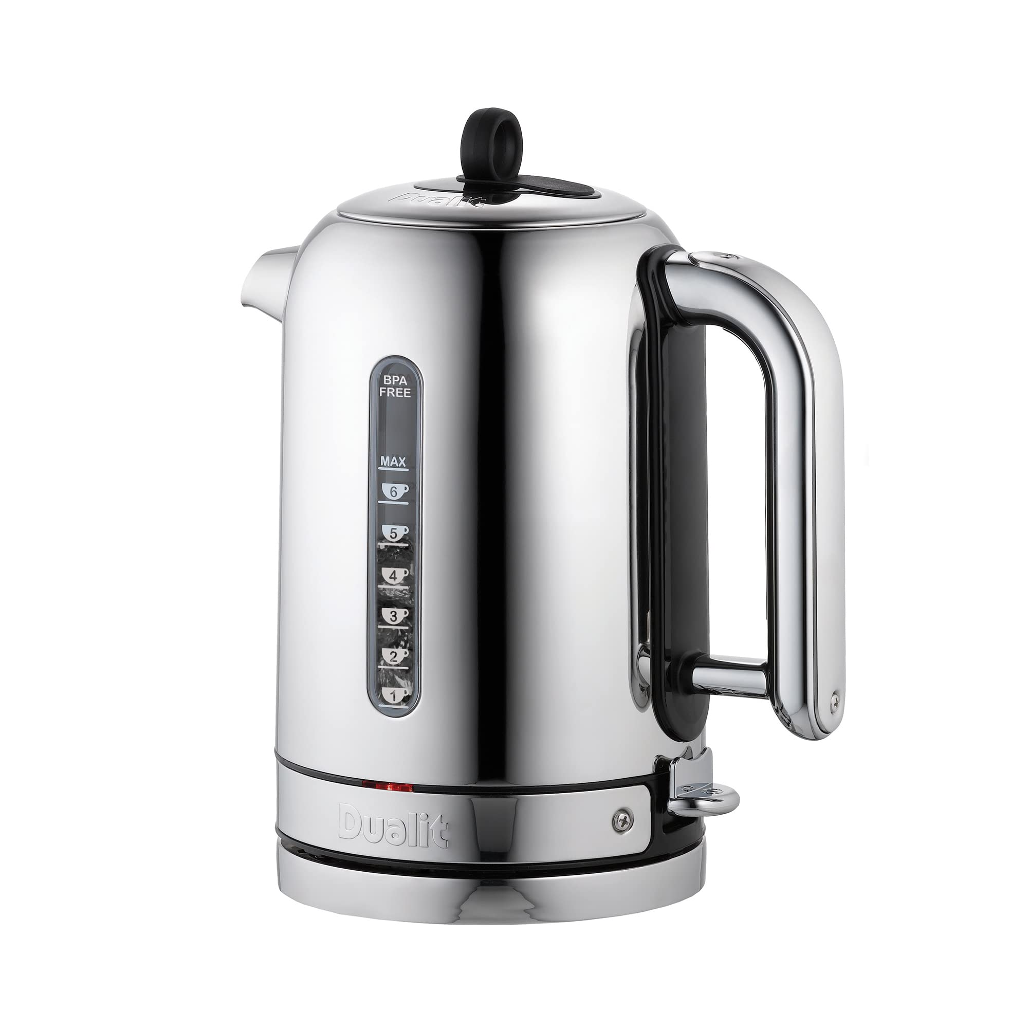 Dualit Classic Stainless Steel Electric Kettle - 1.7L Capacity, 2.3kW Fast Boiling (90 Seconds), Quiet Operation - Perfect for Home, Office & Tea/Coffee Brewing - Model 72796