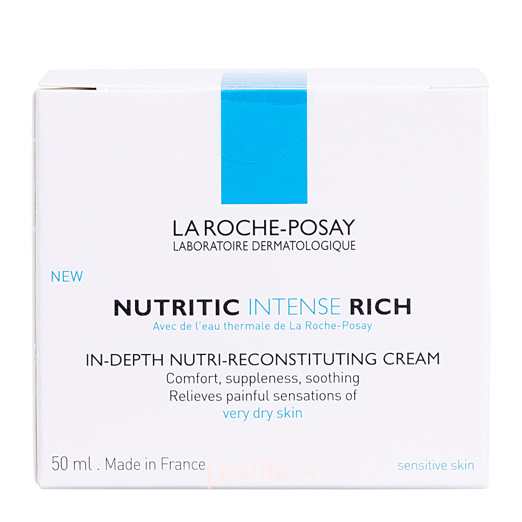 La Roche-Posay Nutritic Intense Rich Moisturizing Face Cream 50ml - Deep Hydration for Dry & Sensitive Skin - Day & Night Skincare Routine