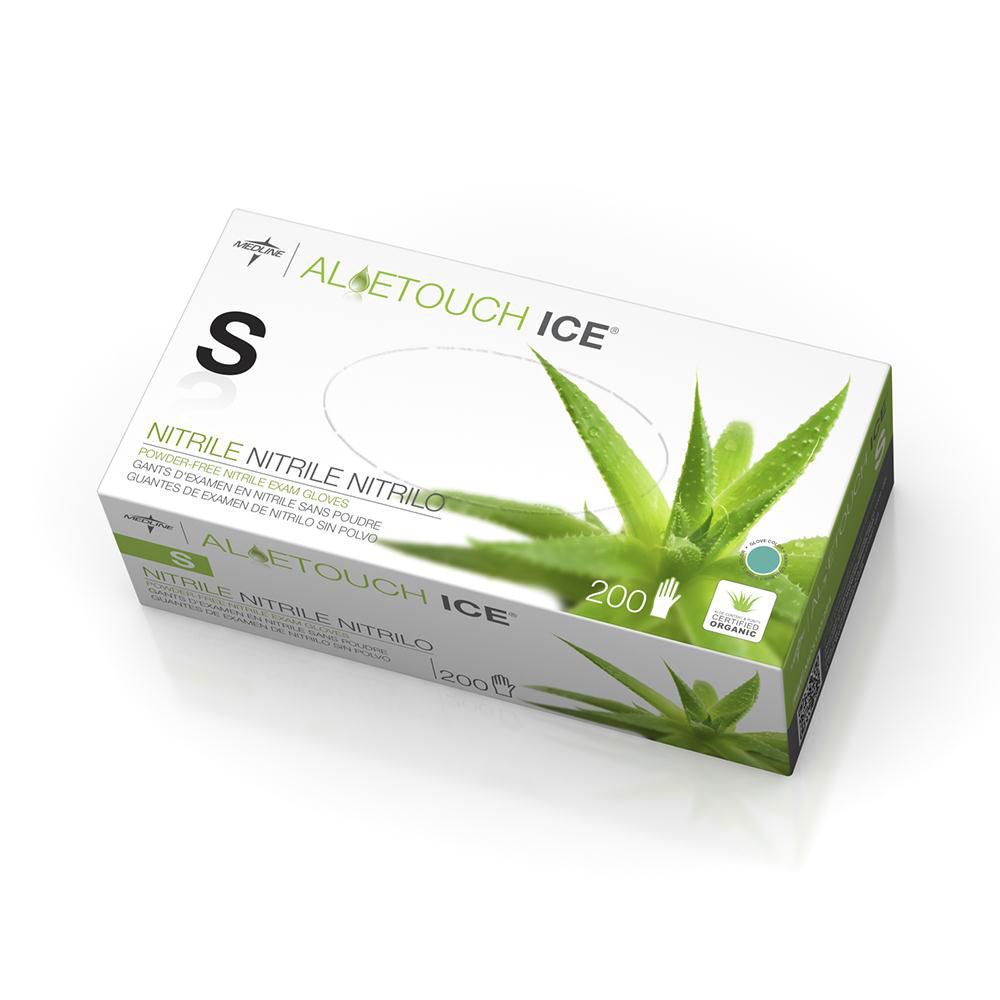 Aloetouch Ice Green Nitrile Gloves - 200 Count Box, Powder-Free, Disposable, Latex-Free, Textured Grip - Perfect for Medical, Food Service, Cleaning & Tattoo Parlors
