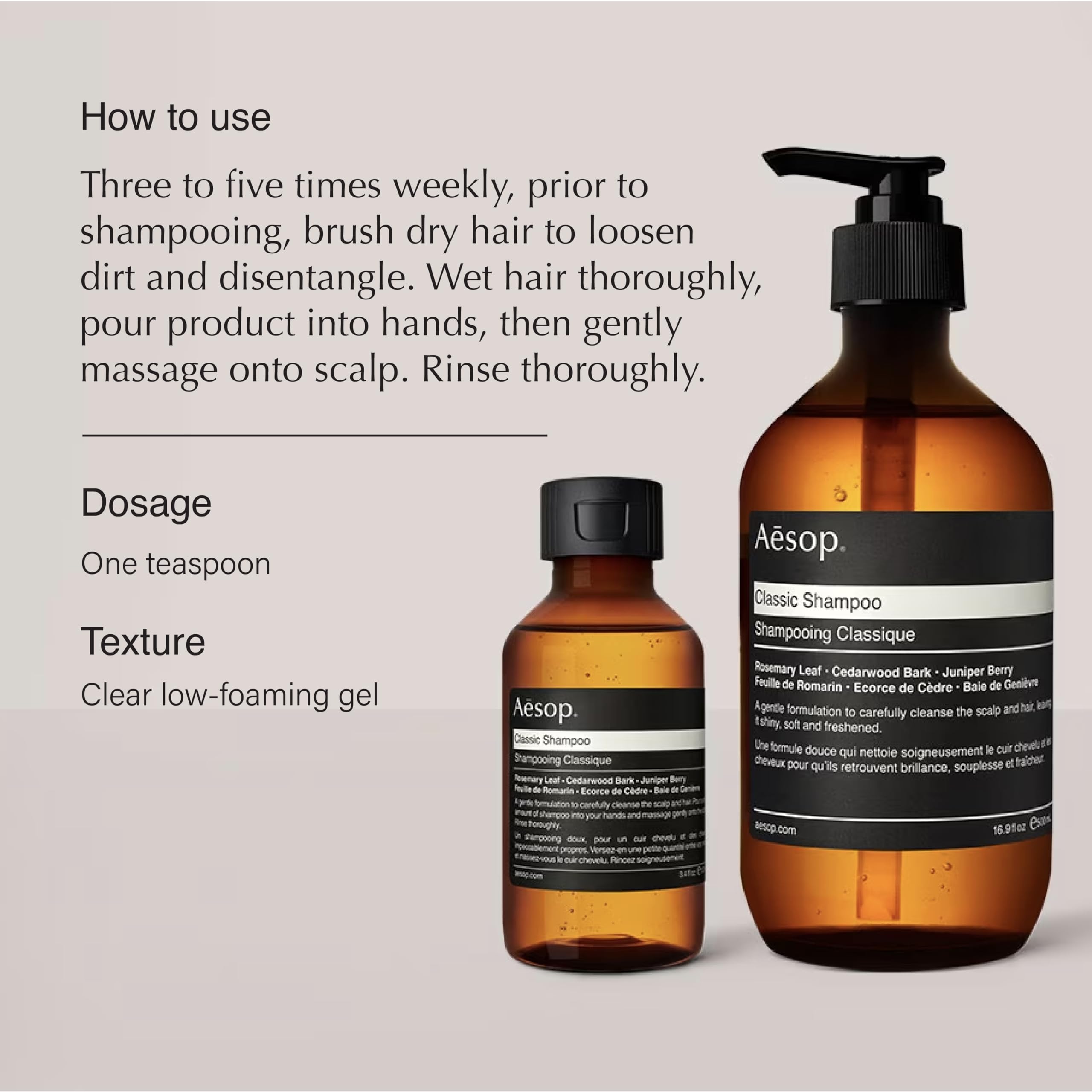 Aesop Classic Shampoo and Conditioner Set - 16.9 fl oz | Paraben-Free, Cruelty-Free & Vegan Hair Care | Gentle Daily Cleansing for All Hair Types - Perfect for Home, Travel & Salon Use