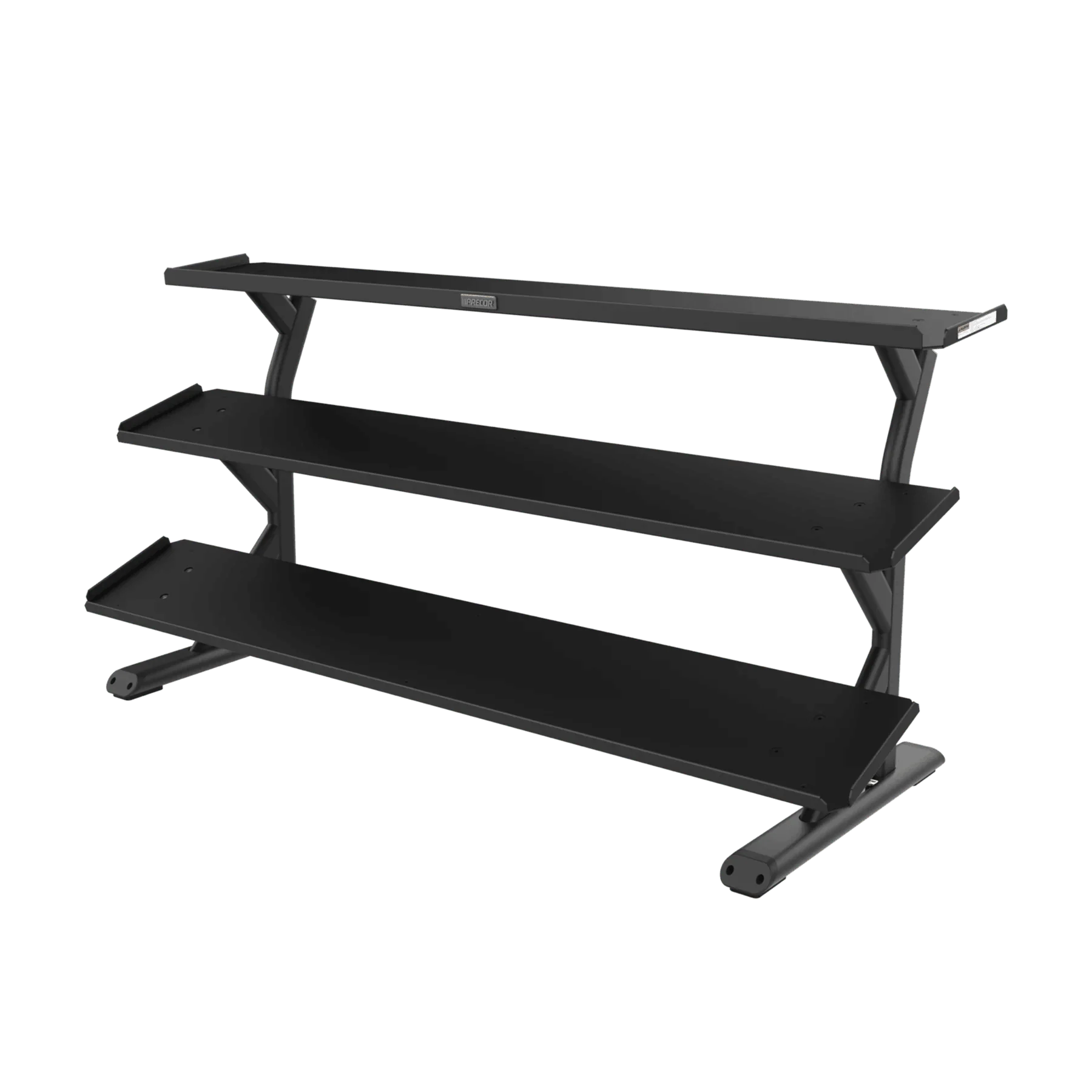 Precor Vitality Series 3-Tier 15-Pair Flat Tray Dumbbell Rack (VBR 6805) - Heavy Duty Weight Storage for Home Gym & Fitness Studio