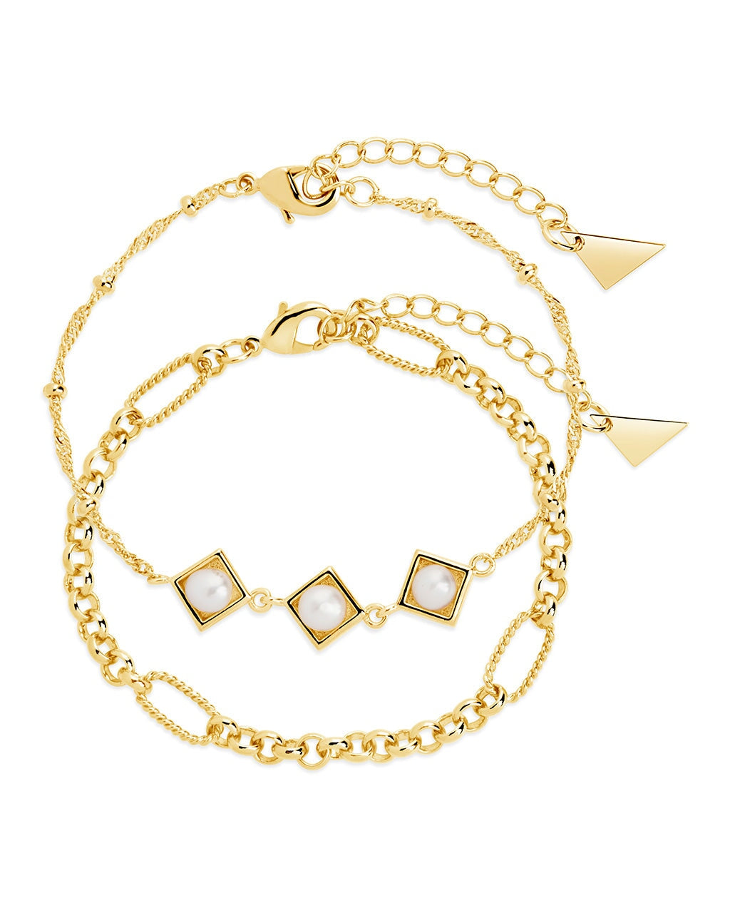 Reine Triple Pearl Bracelet Set for Women - Elegant 3-Piece Pearl Jewelry Set, Perfect for Weddings, Parties & Special Occasions