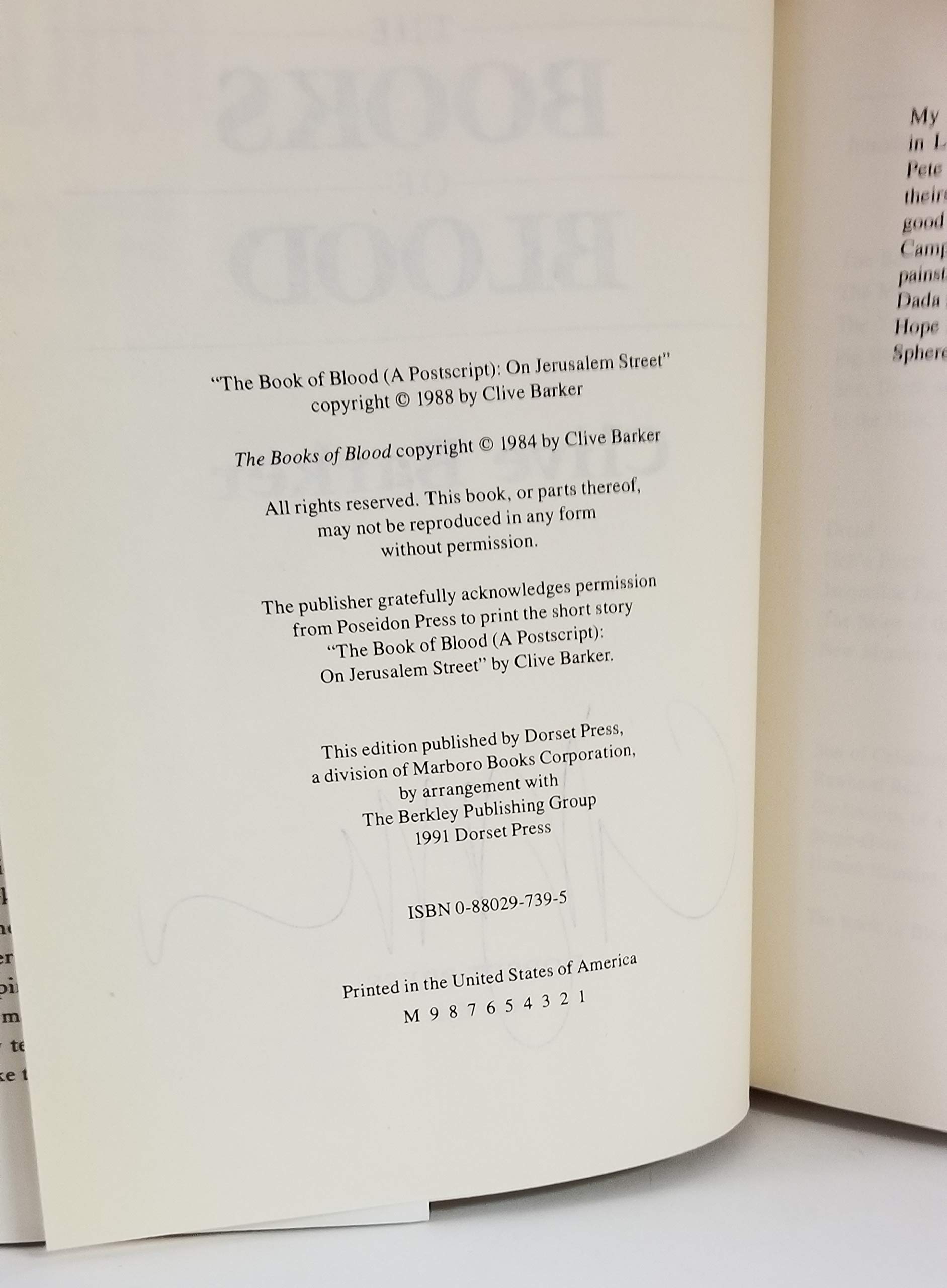 CLIVE BARKER Signed THE BOOKS OF BLOOD First Edition Hardcover Autographed Collectible - Perfect for Horror Book Collectors & Fans of Signed Rare Editions