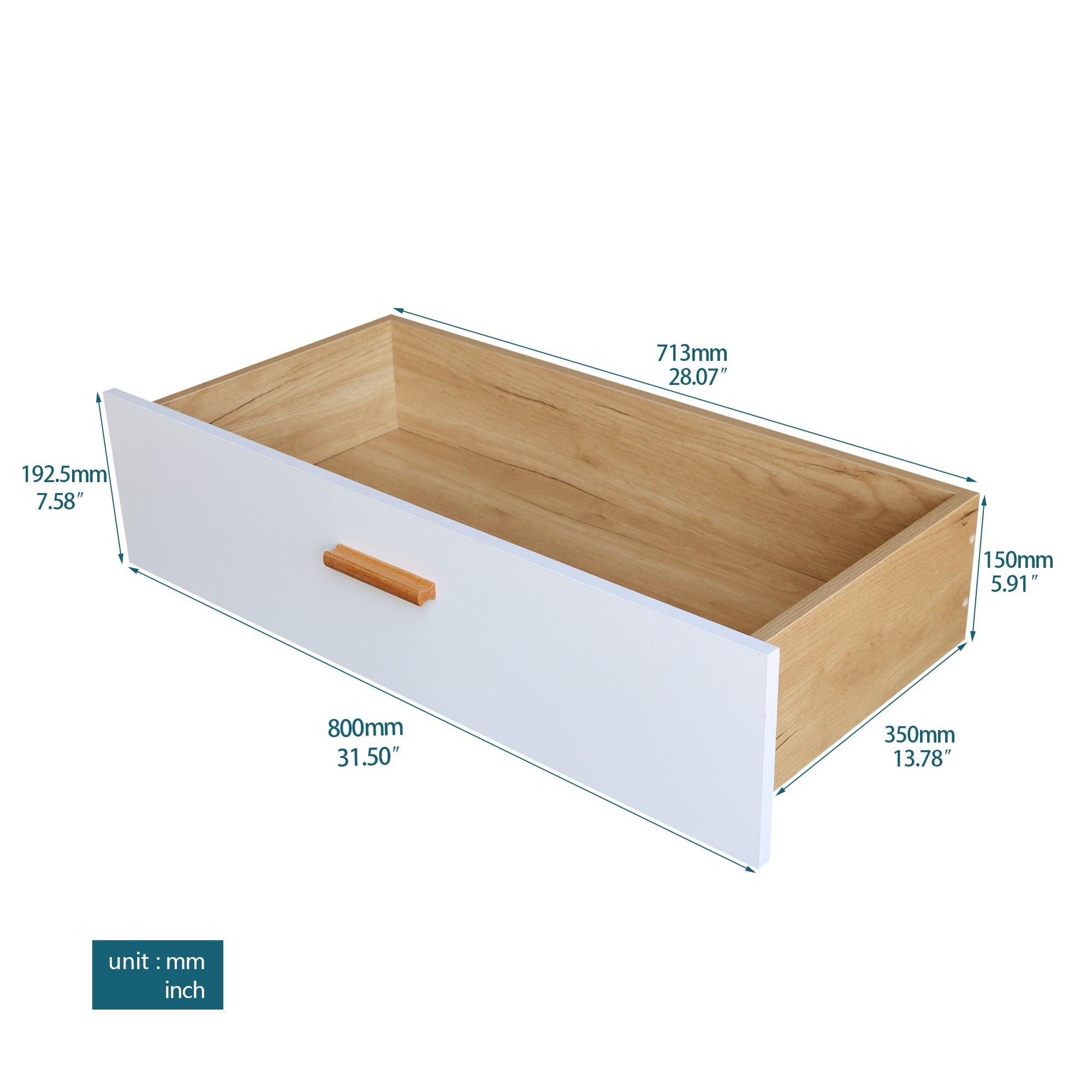 Solid Wood Drawer Dresser Cabinet with Handles - Buffet Sideboard Storage Console Table for Dining Room, Living Room, Kitchen & Hallway - Brown & White Finish | Perfect for Home Organization & Extra Storage Space