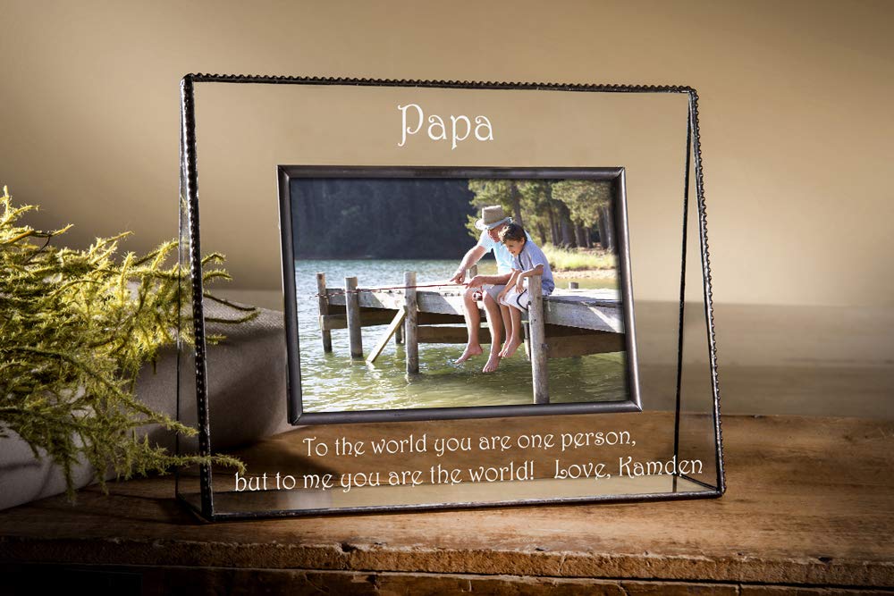 Personalized 4x6 Photo Frame for Dad - Engraved Glass Keepsake Gift for Father's Day & Birthday