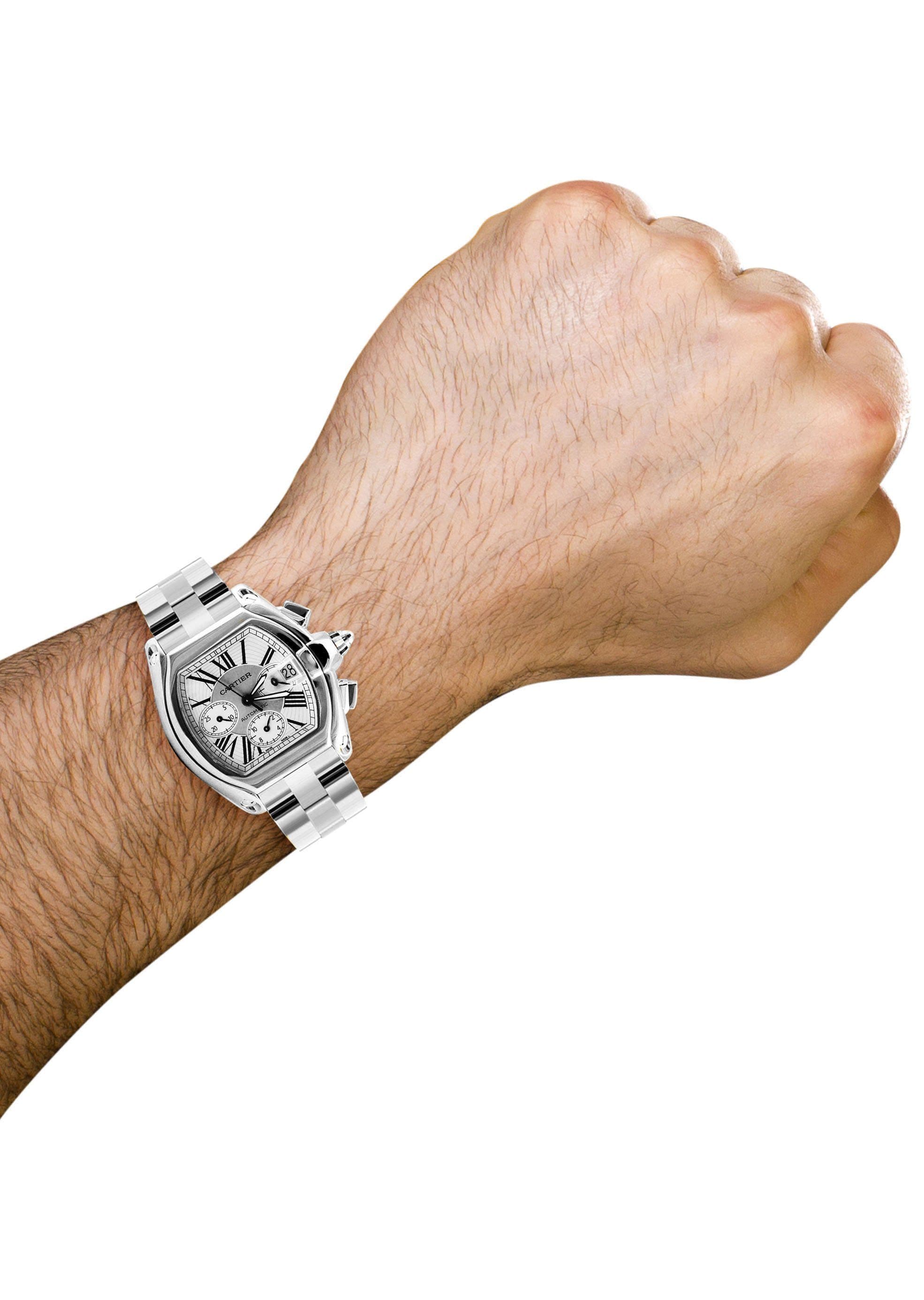 Cartier Roadster XL Stainless Steel Men's Watch - Luxury Swiss Automatic Timepiece for Business & Formal Occasions