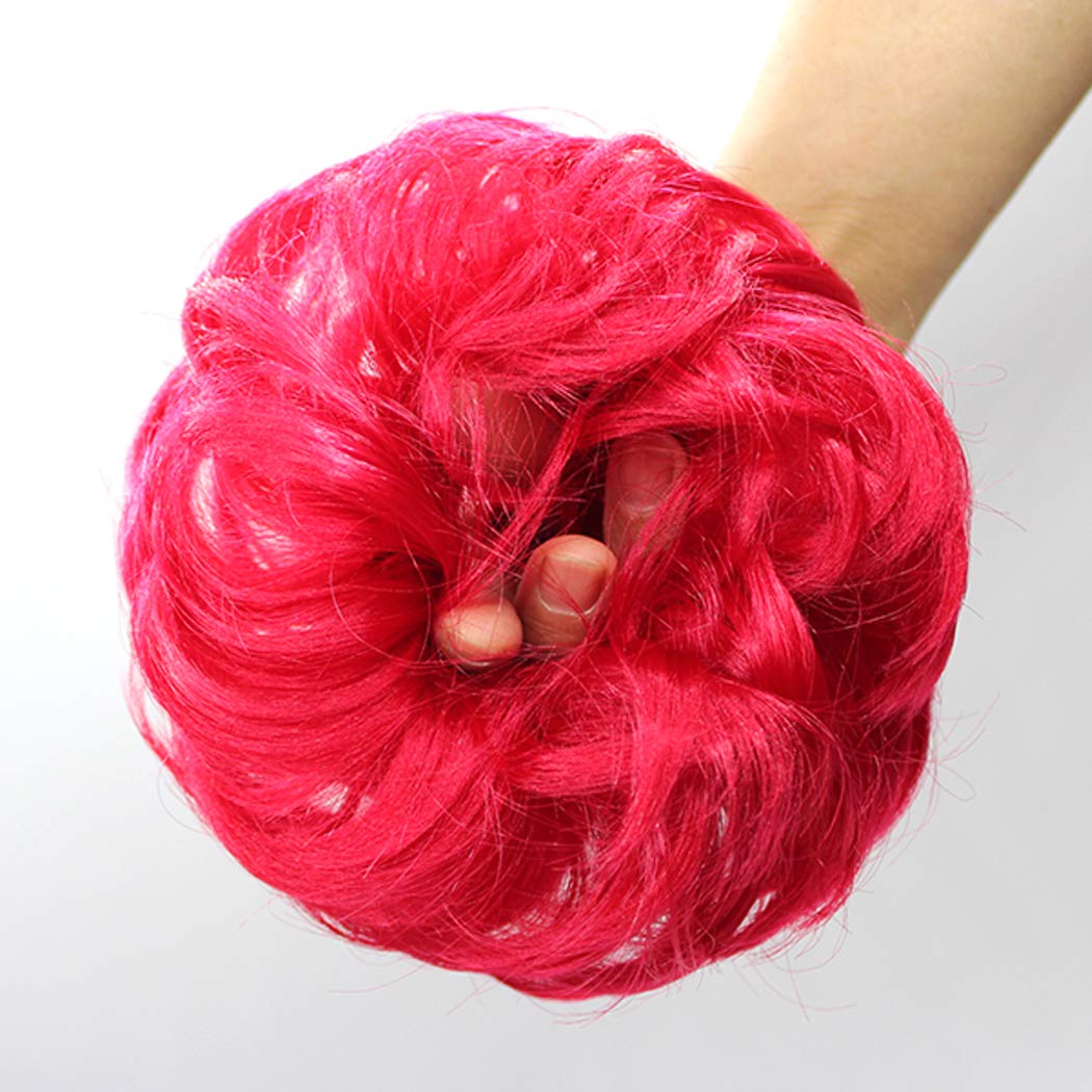 2Pcs Messy Bun Hair Piece - Curly Fake Hair Scrunchie Extension for Messy Updo & Ponytail Hairstyles - Perfect for Daily Wear, Parties & Cosplay