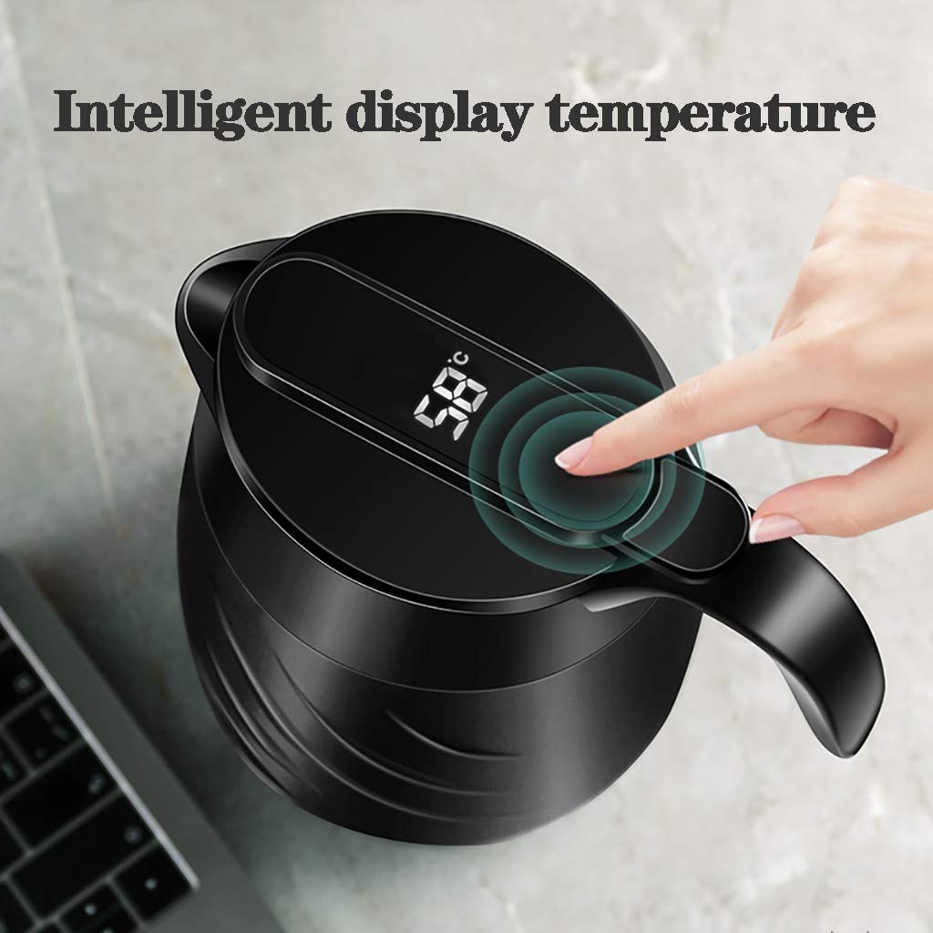 Vacuum Insulated Thermal Carafe with Temperature Display Lid - 1.9L Double Wall Stainless Steel Tea & Coffee Pitcher - 24-Hour Hot/Cold Retention - Perfect for Home, Office & Outdoor Use (White)