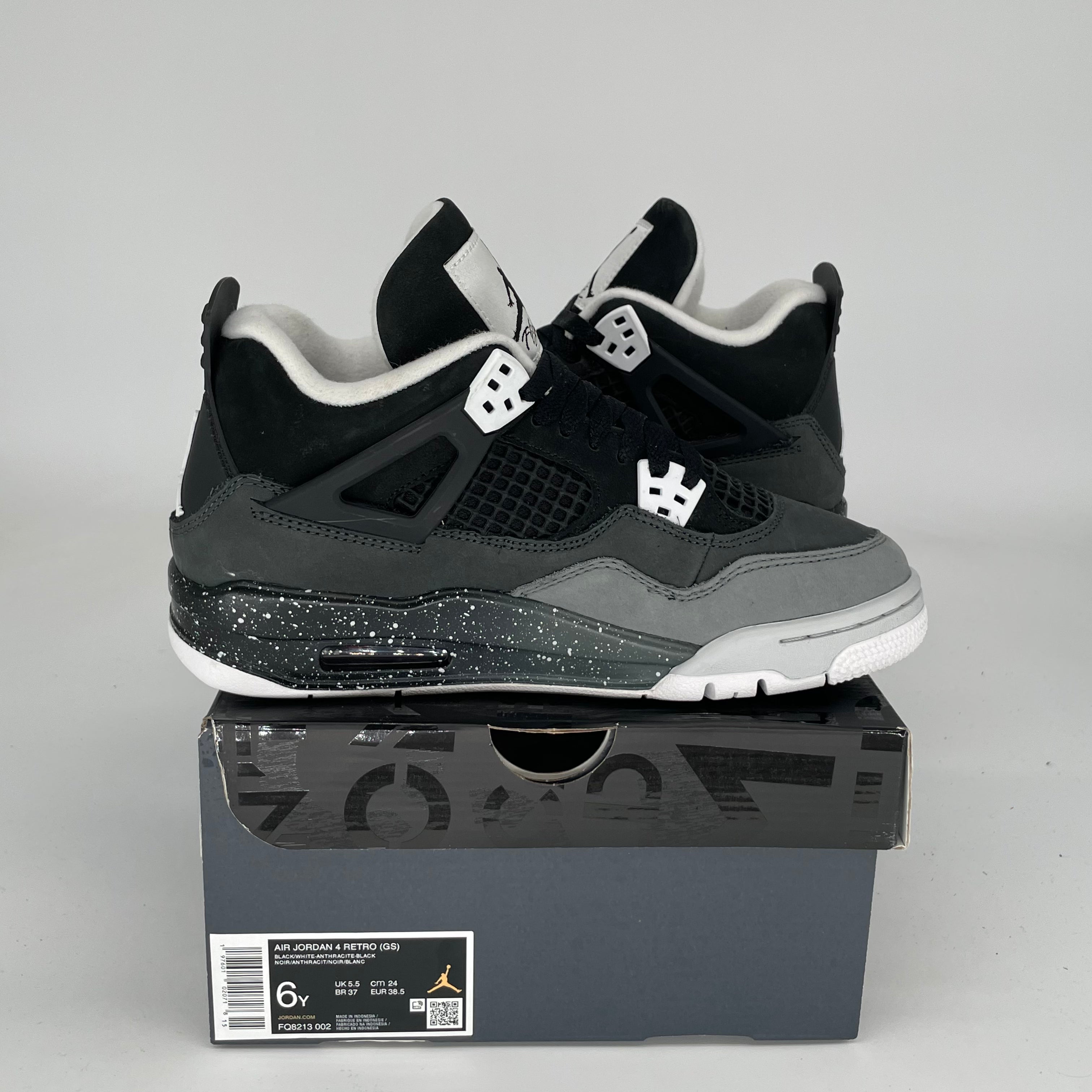 AIR JORDAN 4 FEAR Men's Basketball Shoes Size 6Y Black FQ8213-002 - Perfect for Streetwear, Sneaker Collecting & Casual Sports