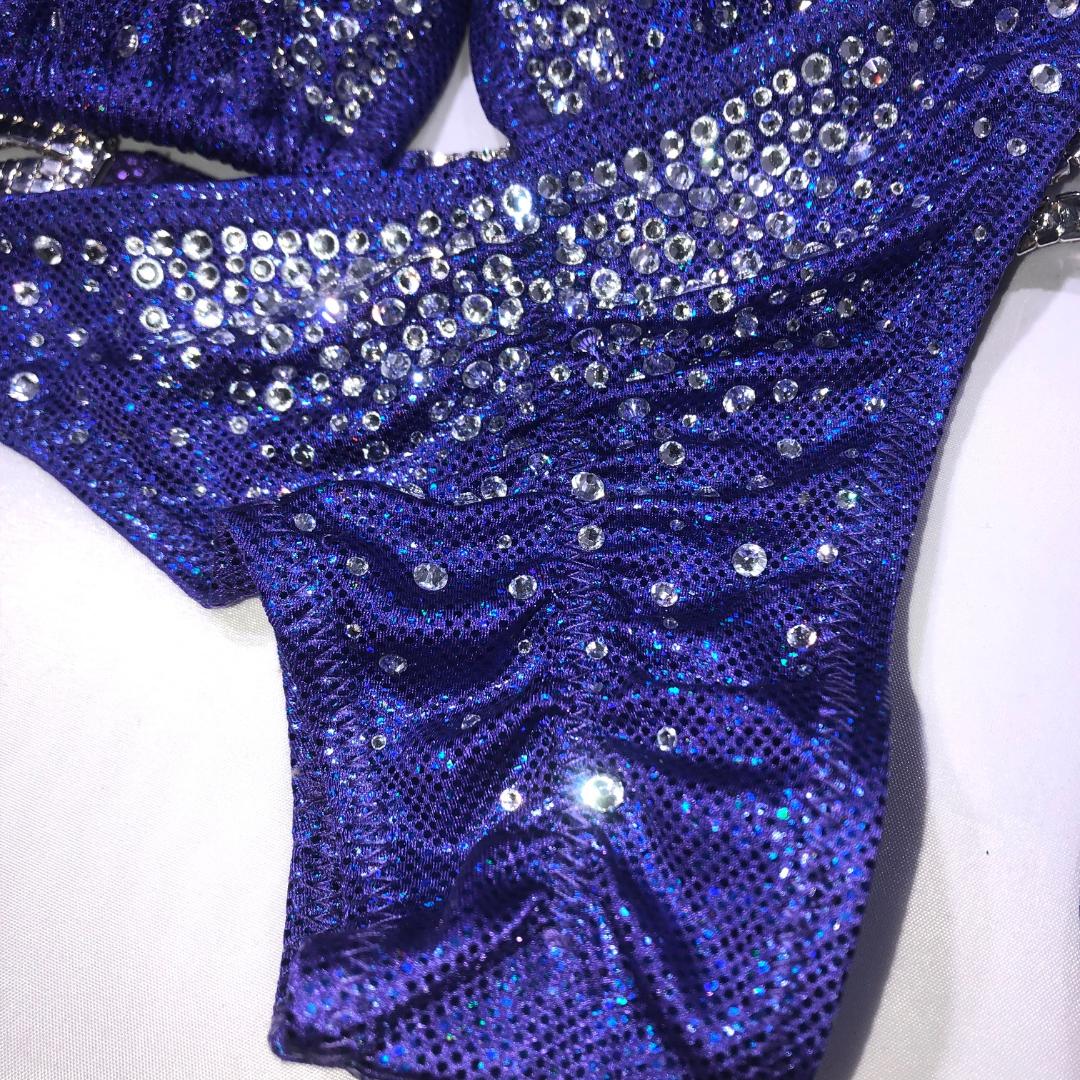 BV11006 Purple Bikini Competition Swimsuit - Sweetheart Brazilian Back & Padded Top for Women | Perfect for Beach, Pool, and Bodybuilding Contests