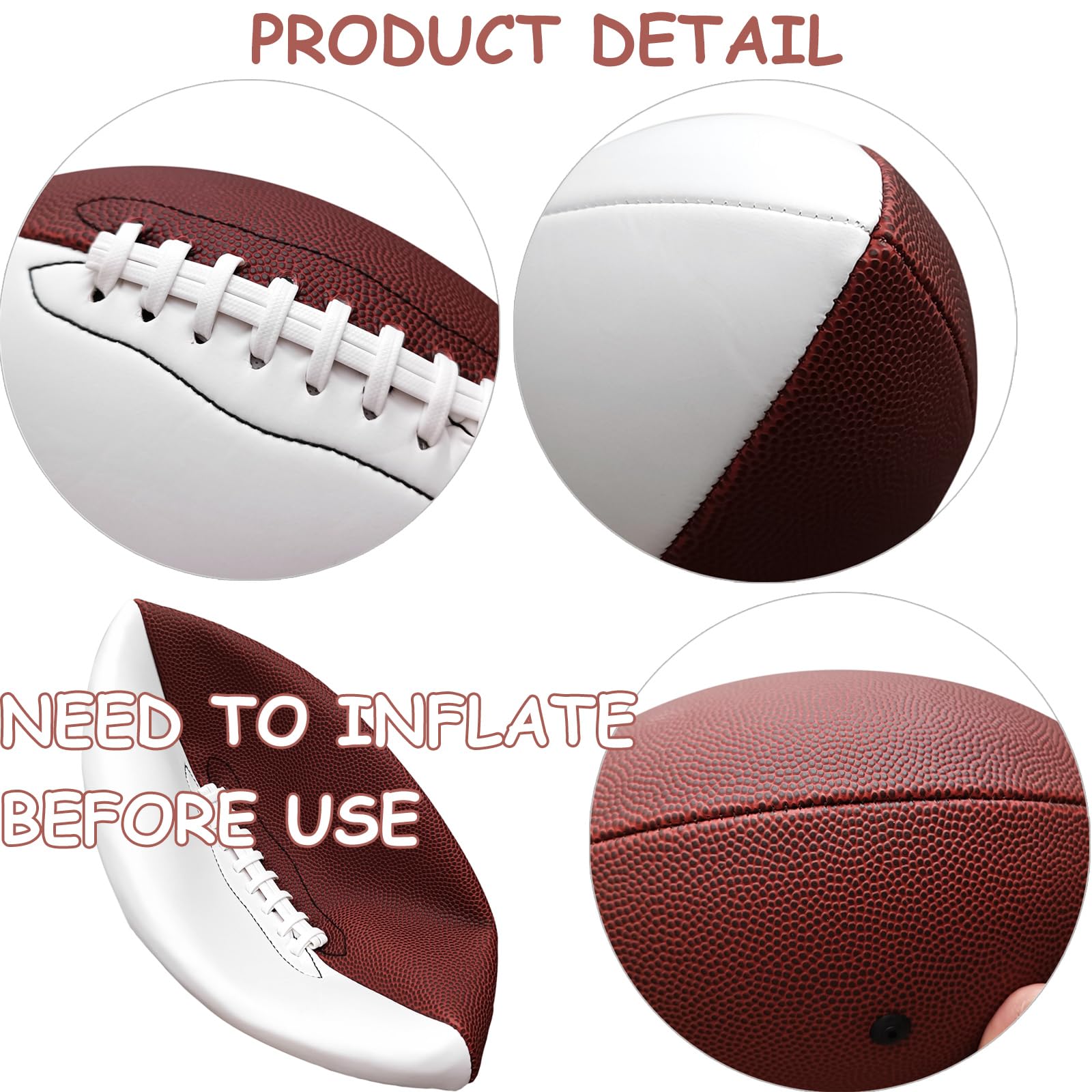 Official Size 9 Blank White American Football - 12 Inch Full Autograph Football with 2 White Panels | Custom Trophy for Rugby Games, Graduation Signing Ceremonies & Sports Memorabilia Collection