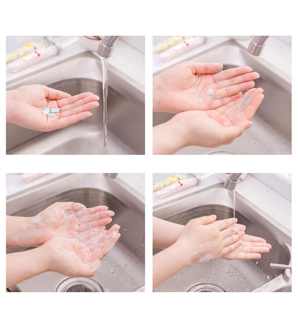 GSHLLO 6-Pack Portable Disposable Soap Confetti Sheets - Travel Hand Washing Soap Paper for Camping, Hiking, Gym & Outdoor Activities