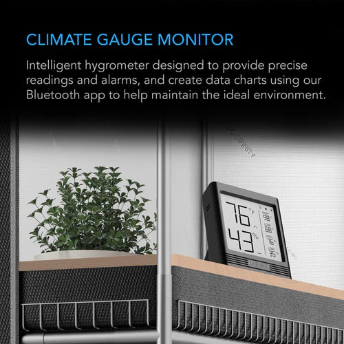 AC Infinity Cloudcom B2 Smart Thermo Hygrometer with Integrated Sensor Probe - Wireless Temperature & Humidity Monitor for Grow Tents, Greenhouses, and Home Use (AC CCB2)