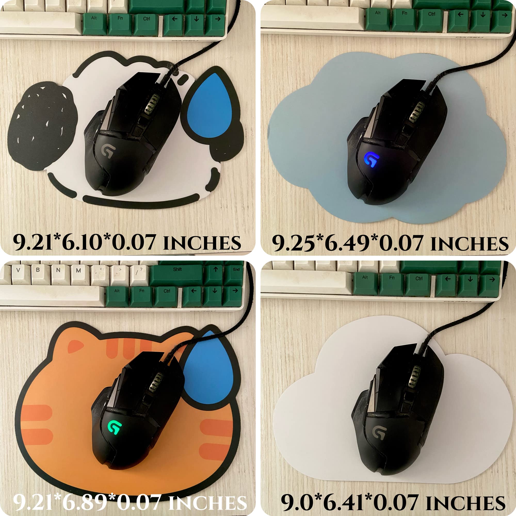Cute 2-Pack Small Waterproof PVC Mouse Pad with Non-Slip Rubber Base - Personalized Computer Mouse Mat for Office & Home Use - Perfect for Gaming, Work, and Study (Cloud Design)