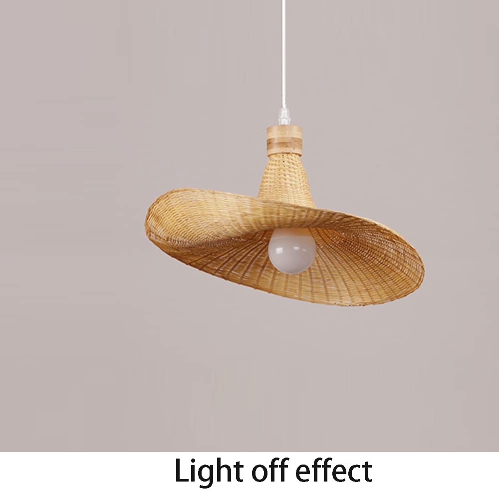CHENKUI Natural Woven Bamboo Chandelier - Modern Geometric Pendant Light with E26/E27 Base, Handcrafted Weave Design for Living Room, Dining Room, Hallway & Stairway | Perfect for Boho, Farmhouse & Coastal Home Decor