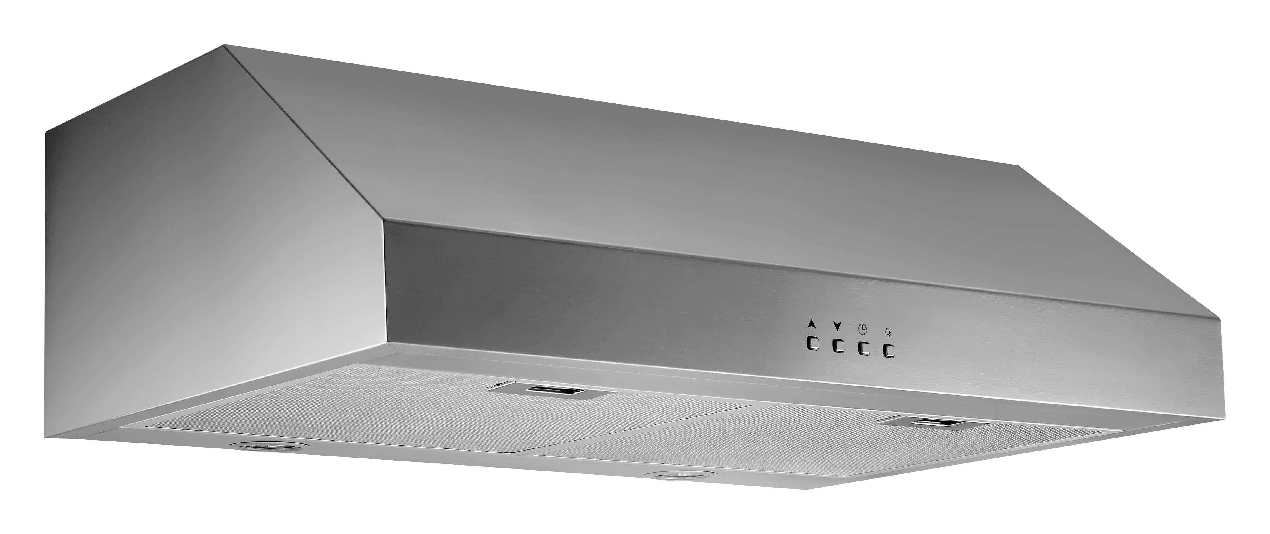 30 Inch Stainless Steel Under Cabinet Range Hood with Square Buttons - Powerful Kitchen Ventilation for Smoke and Odor Removal - Perfect for Modern Home Cooking and Baking