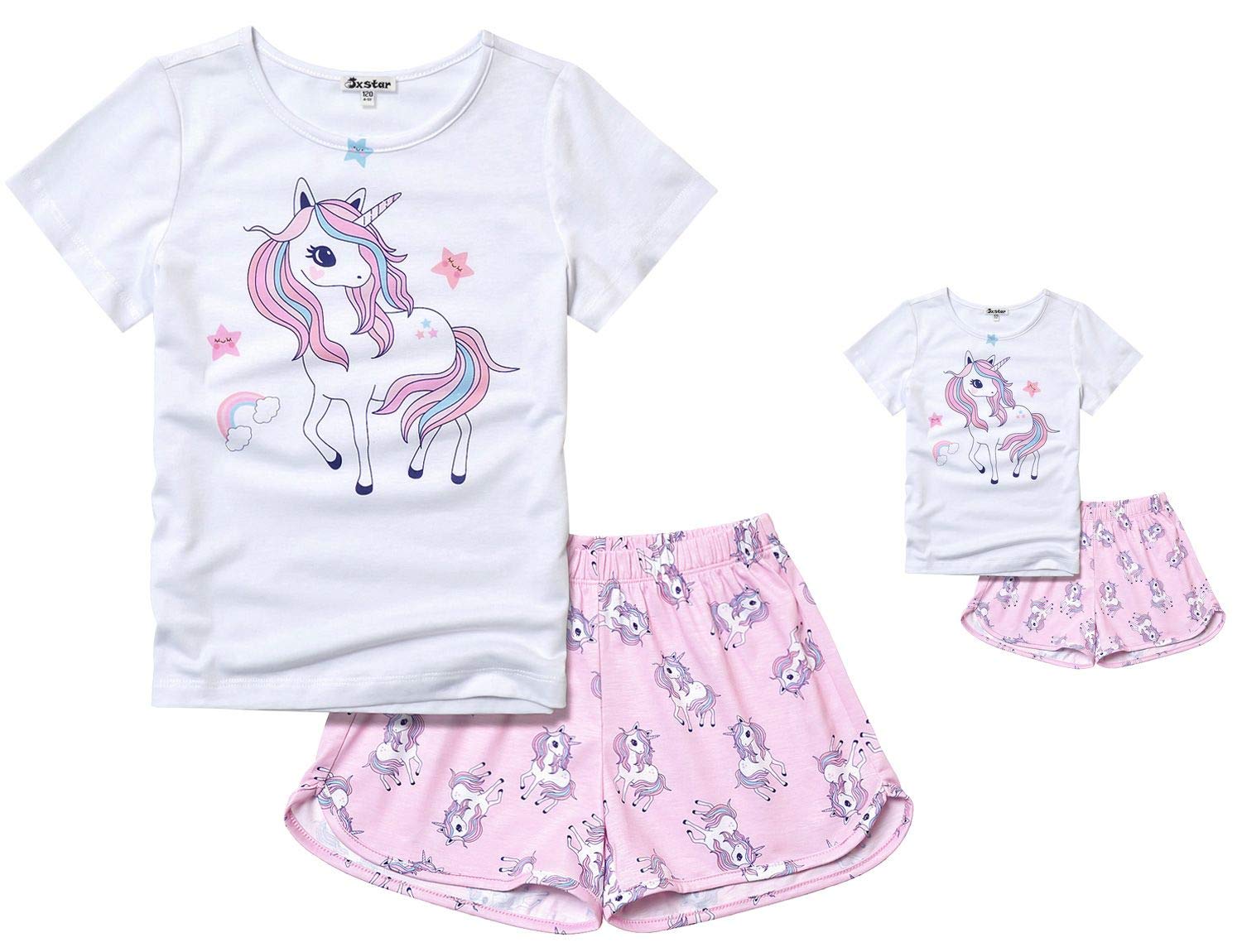 **Unicorn Pajama Set for Girls & Matching Doll Clothes | Soft & Comfortable Kids PJS | American Girl Doll Outfit | Perfect for Sleepovers, Birthday Gifts & Playtime**
