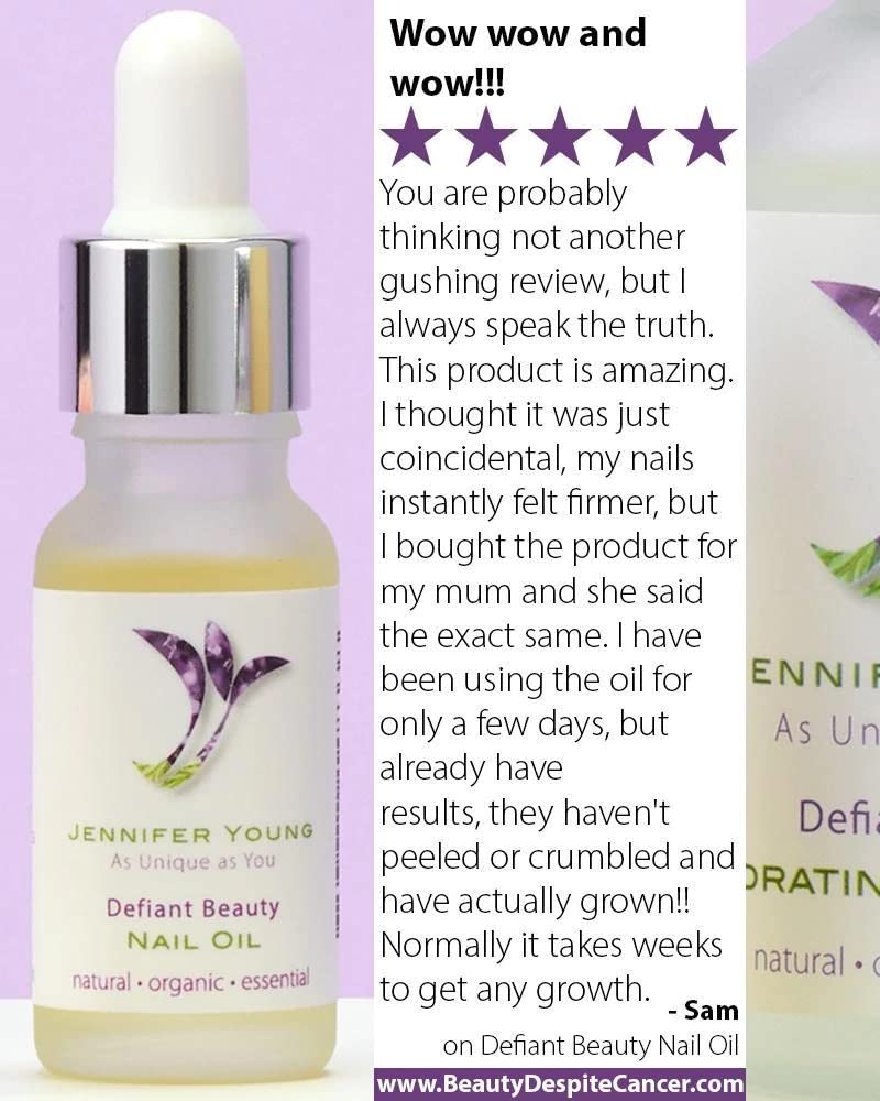Defiant Beauty Nail Oil - Professional Nail Care Treatment for Chemotherapy Damaged Nails | Restores & Strengthens Brittle Nails | Ideal for Cancer Patients & Survivors