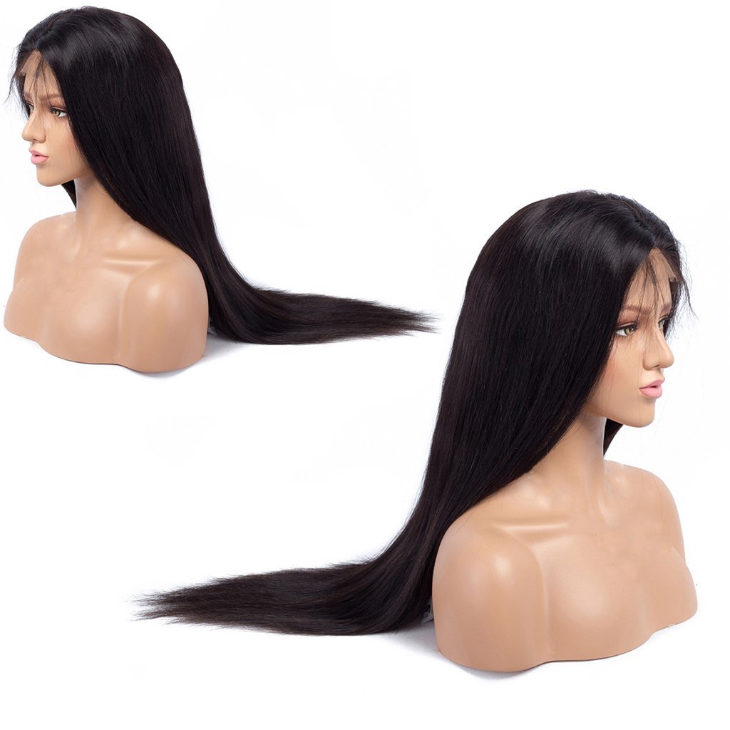 18 Inch Transparent Lace Front Wig - Brazilian Virgin Human Hair Straight Wig with Baby Hair for Women | Natural Color, Breathable & Undetectable | Perfect for Daily Wear, Cosplay & Special Occasions