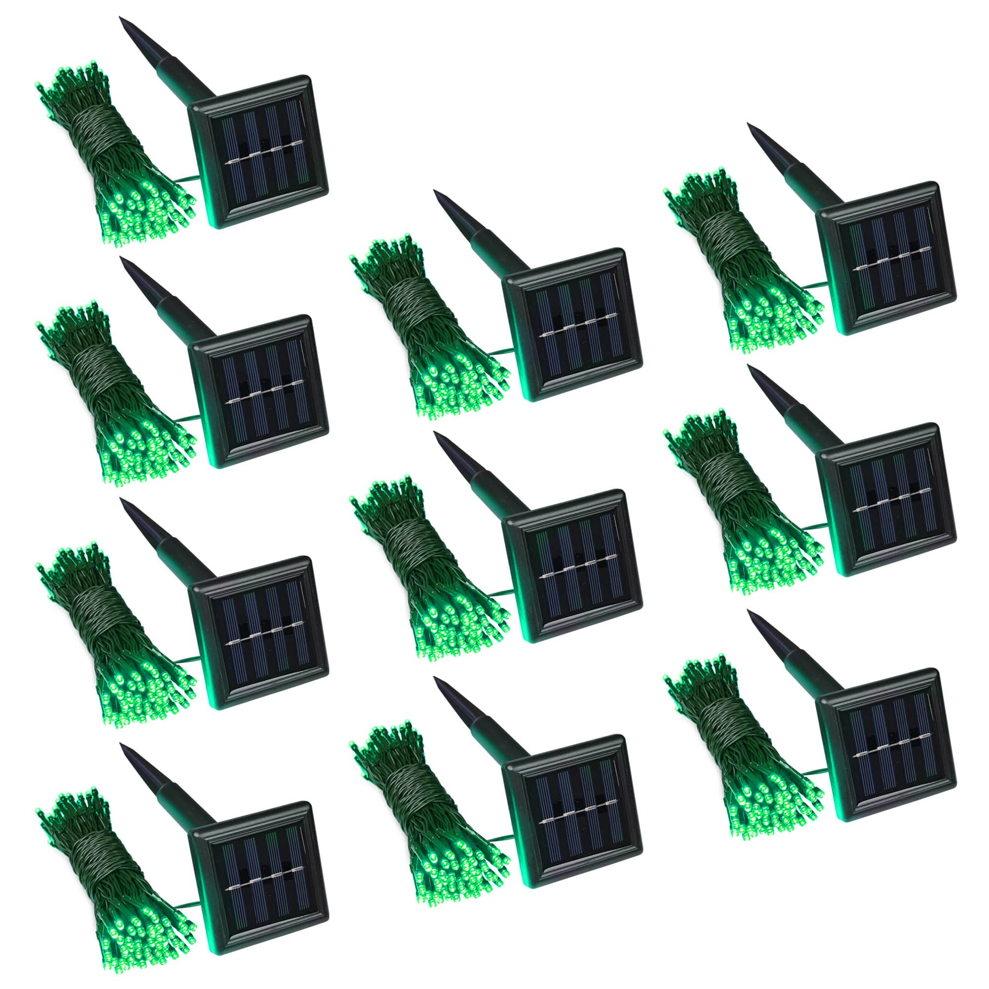 Yescom 10Pcs 36FT 100 LED Solar String Lights - Waterproof Outdoor Christmas Lights for Garden, Tree, Yard - Perfect for Wedding, Party & Holiday Decoration
