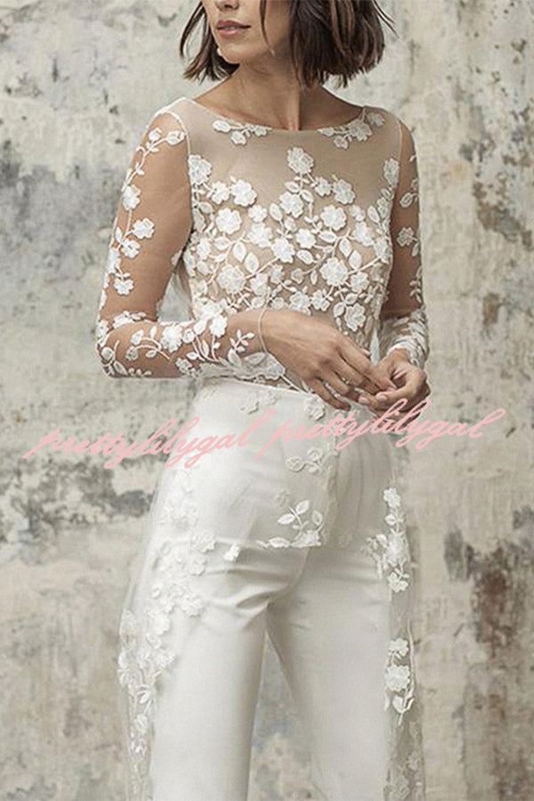 Elegant White Wedding Jumpsuit for Women - Chic Bridal Romper for Beach Elopement & Summer Weddings