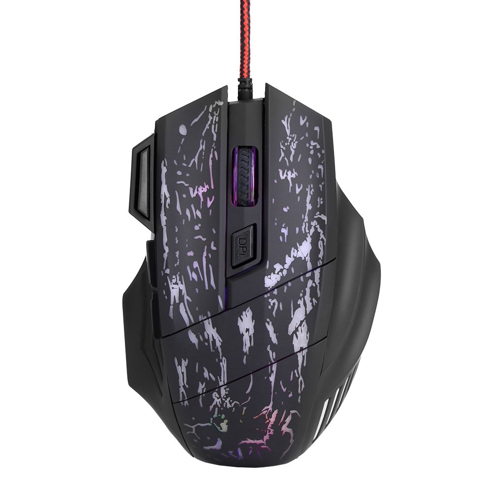 Goshyda 7-Button RGB Gaming Mouse with Breathing Light - Wired Ergonomic Computer Mouse for PC Gamers - Perfect for FPS, MOBA & Esports Competition