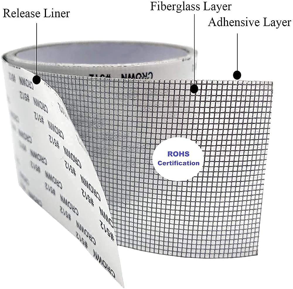 SHUTTLE ART Window Screen Repair Tape - Strong Adhesive & Waterproof Mesh Patch for Door & Window Screens - Fix Tears & Holes in Mosquito Nets - Perfect for Home, RV, and Outdoor Screen Repair