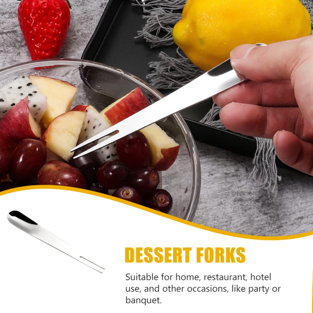 Hemoton 24-Piece Stainless Steel Fruit Forks Set - Dual Purpose Appetizer & Dessert Forks for Cake, Salad, Fruit - Perfect for Home, Restaurant & Party Use