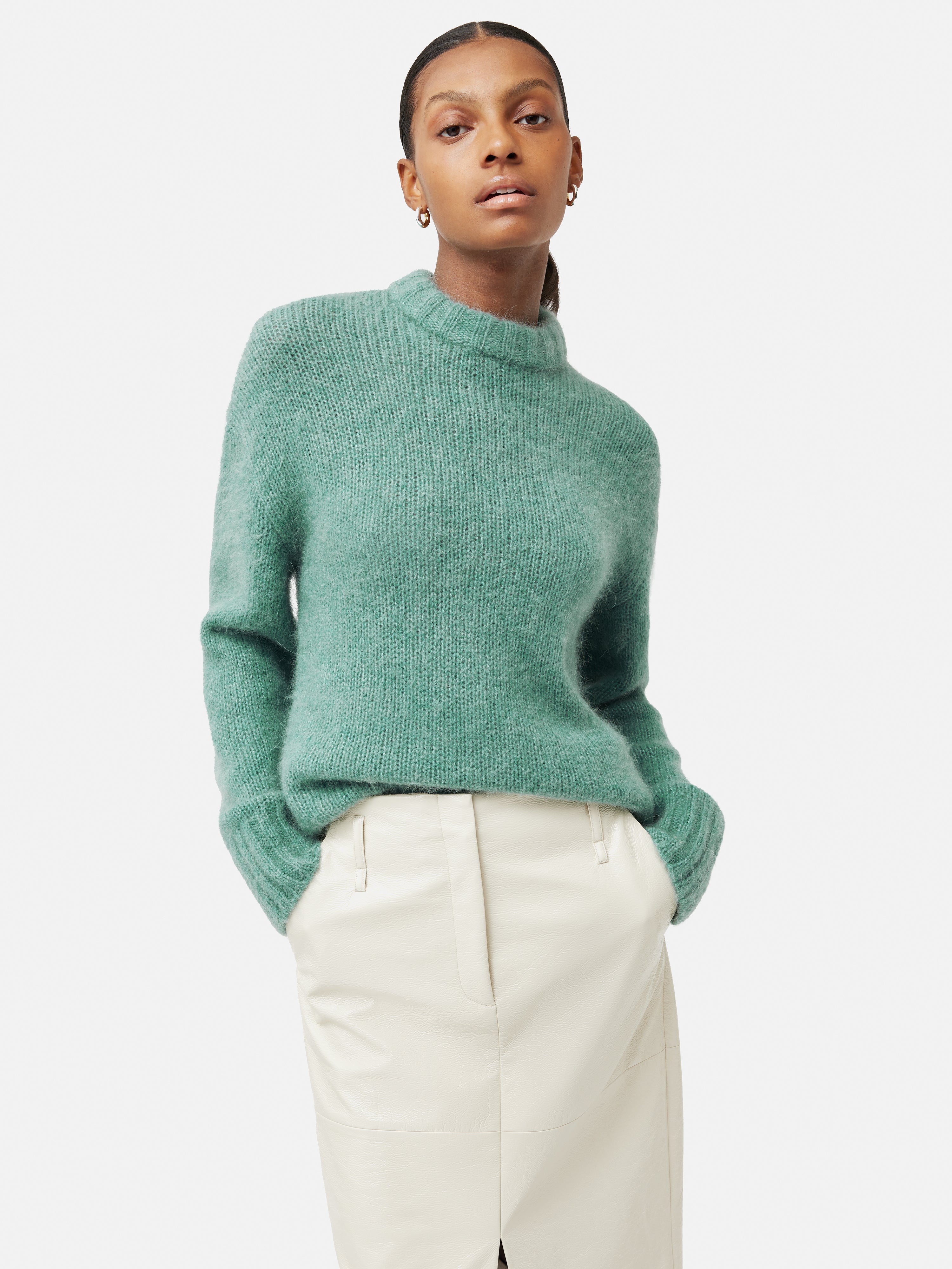Soft & Cozy Alpaca Blend Oversized Sweater for Women | Warm Winter Pullover in Blue | Perfect for Casual Wear & Cold Weather Outfits