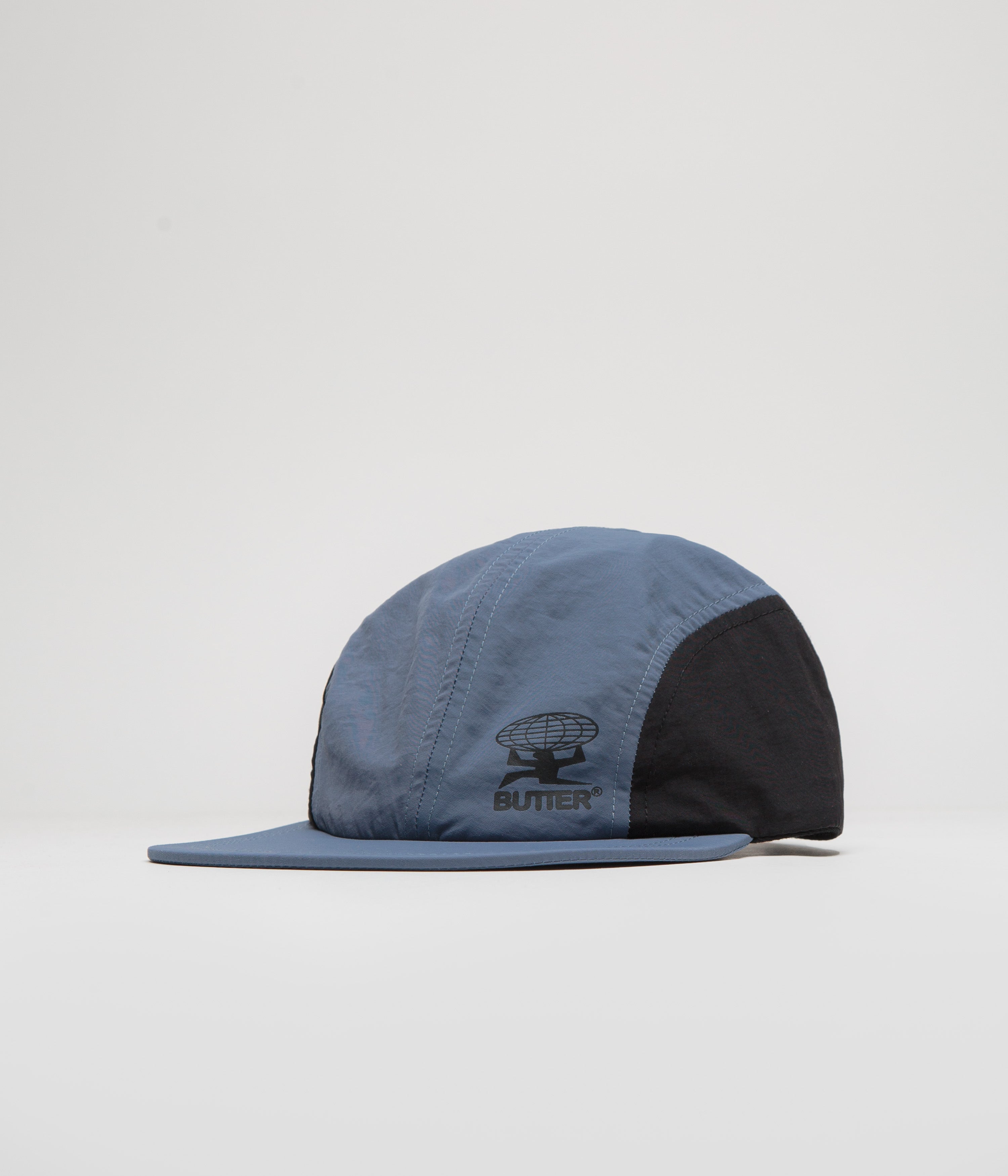 Butter Goods Nylon 4-Panel Baseball Cap - Navy & Black Colorway - Perfect for Streetwear, Casual Outfits and Outdoor Activities