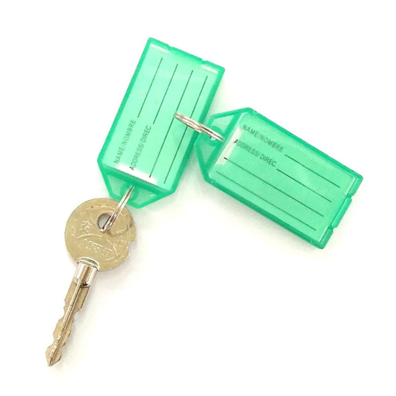 PLAFOPE 40-Pack Colorful Plastic Luggage Tags & Keychains - Durable Suitcase ID Tags with Rings for Travel, Backpacks, and Keys | Perfect for Airports, Hotels, and School Bags