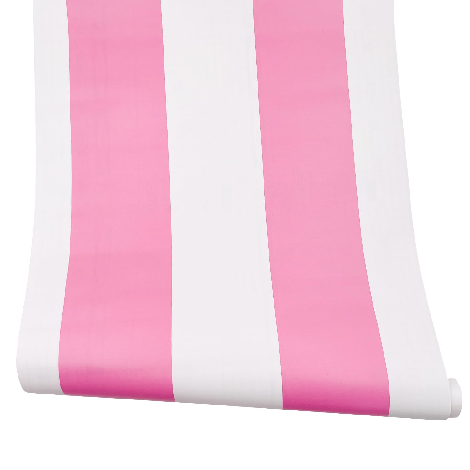 Yifely Pink and White Striped PVC Peel & Stick Shelf Liner - 17.7