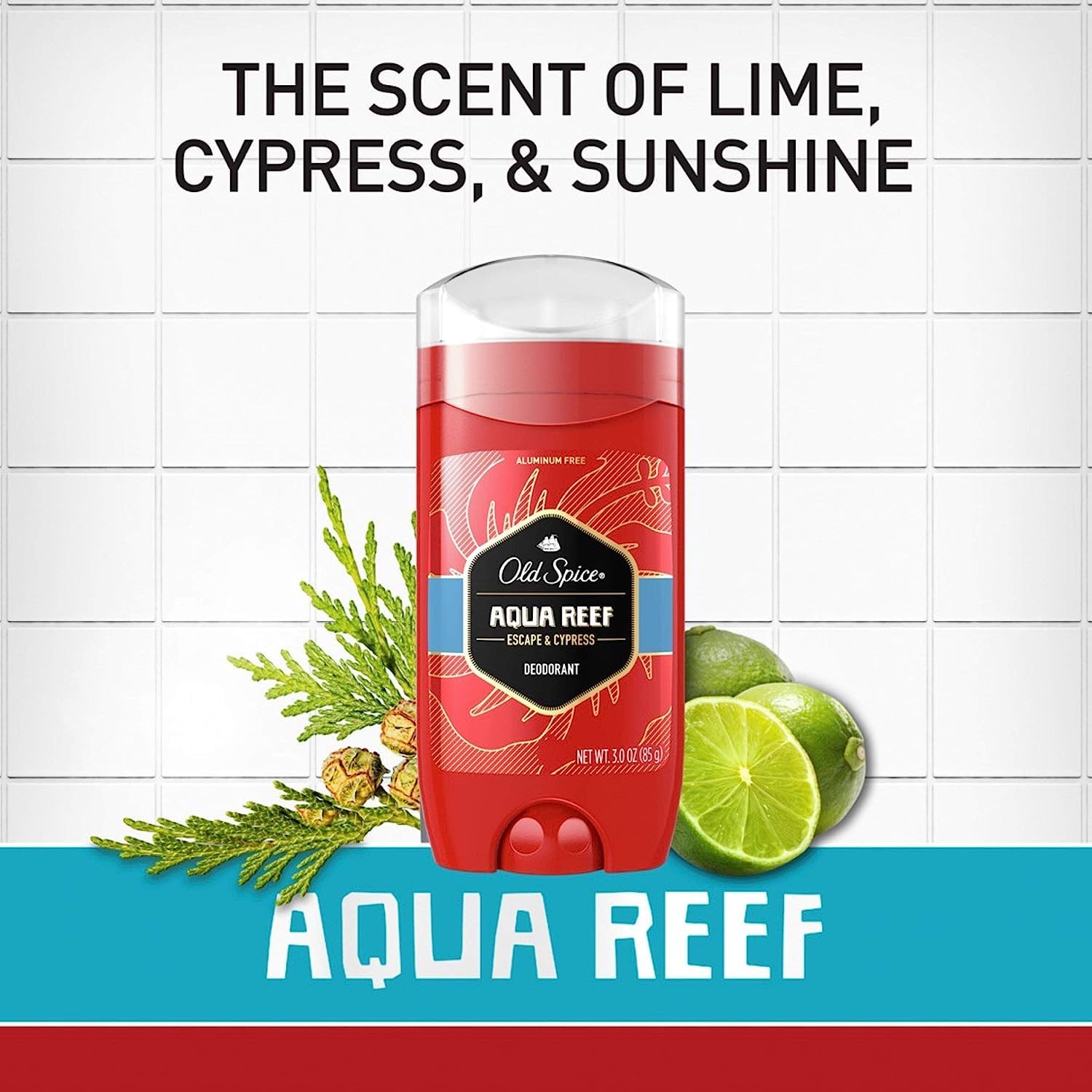 Old Spice Aluminum-Free Deodorant for Men - Aqua Reef Scent, 3-Pack (3.0oz Each) + Travel-Size Swagger Body Wash | Fresh All Day, Gym & Outdoor Activities