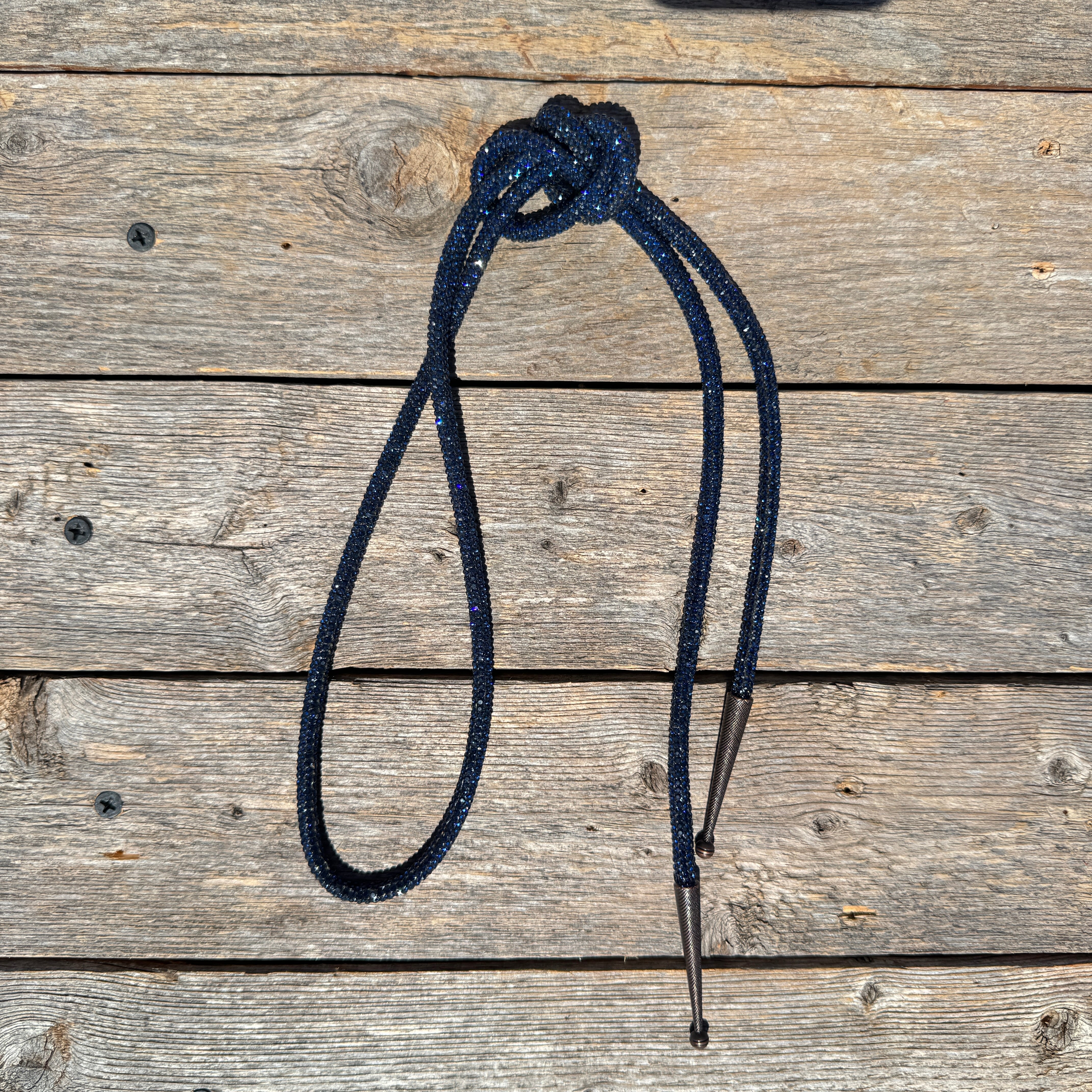 Stylish Navy Rhinestone Western Bolo Tie for Men - Elegant Cowboy Necklace Accessory #BT110 - Perfect for Weddings, Rodeos, and Western-Themed Parties