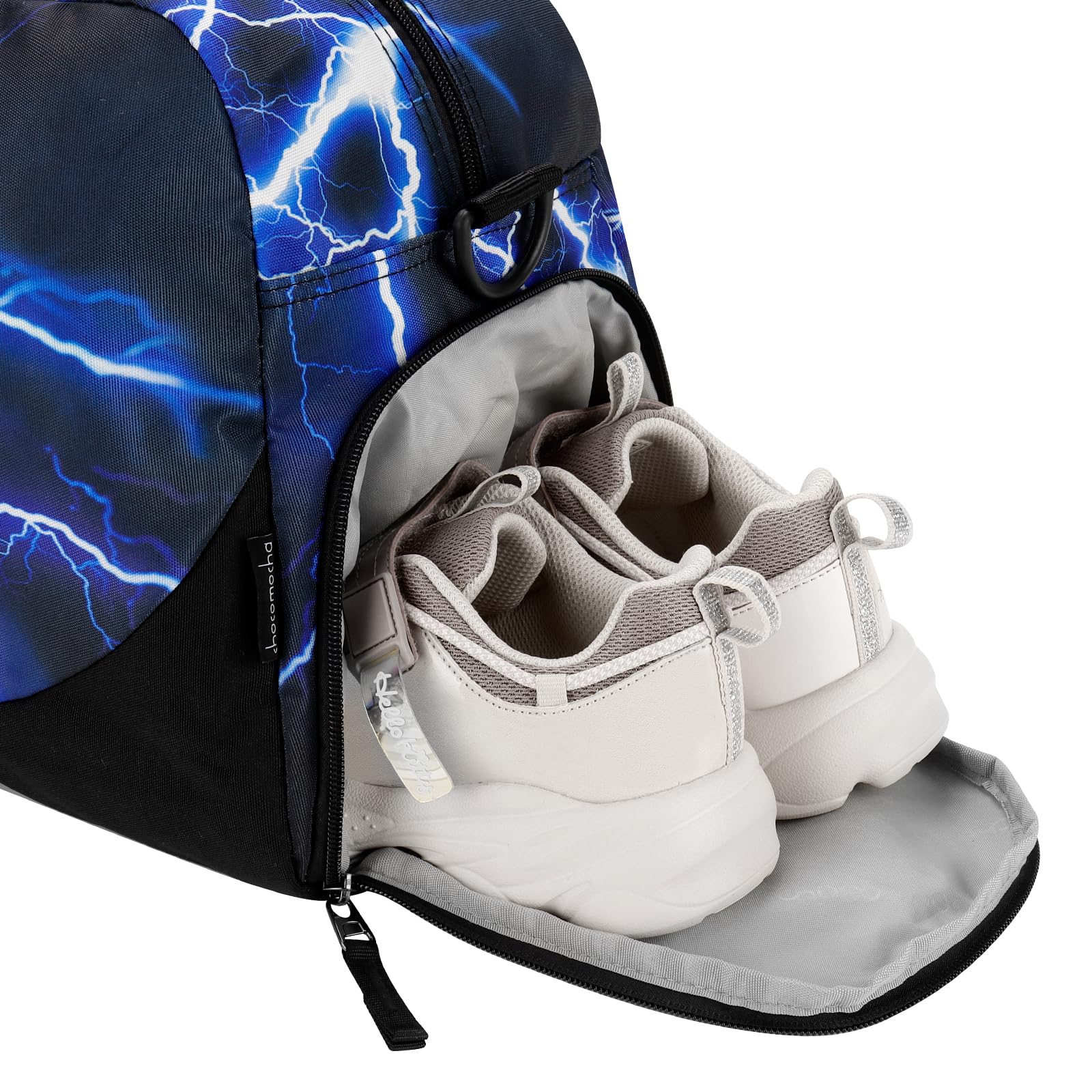Choco Mocha Kids Duffle Bag for Boys & Toddlers - Lightweight Travel & Overnight Backpack - Blue Green Waterproof Gym Bag for School, Sports, Sleepovers & Weekend Trips