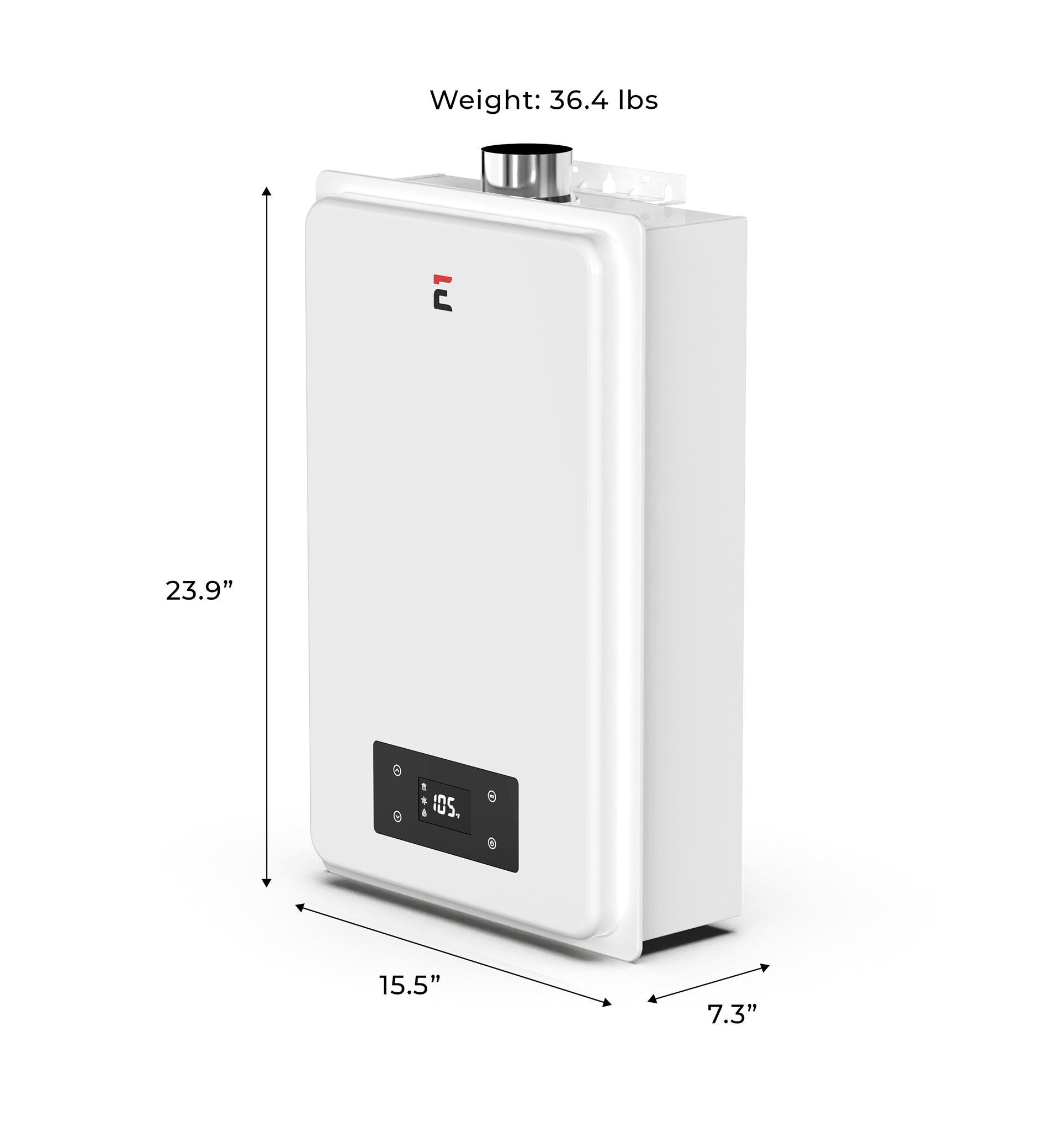 Eccotemp 6GB ING 6.0 GPM Natural Gas Tankless Water Heater - Indoor Installation for Home, Apartment & RV - Instant Hot Water for Showers, Sinks & Appliances
