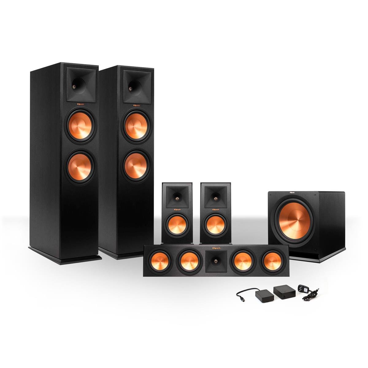 Klipsch 5.1 RP-280 Reference Premiere Home Theater Speaker System with R-115SW Subwoofer & Wireless Kit - Premium Sound for Movies, Music & Gaming (Ebony)