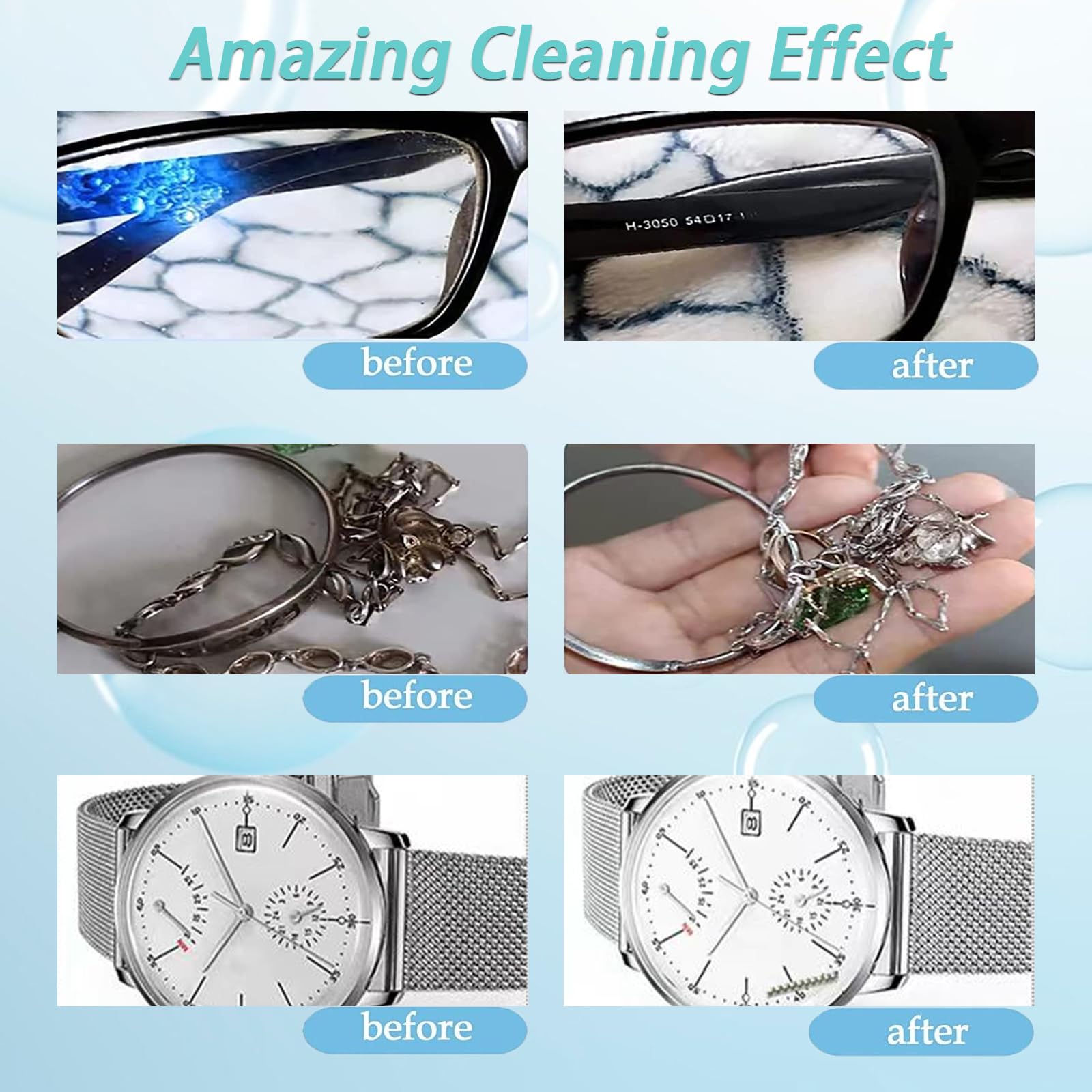 CXRCY 0.8L Professional Ultrasonic Jewelry Cleaner Machine - for Jewelry, Eyeglasses, Rings, Watches, Dental Instruments & Small Parts | Perfect for Home, Jewelry Stores & Dental Offices Cleaning