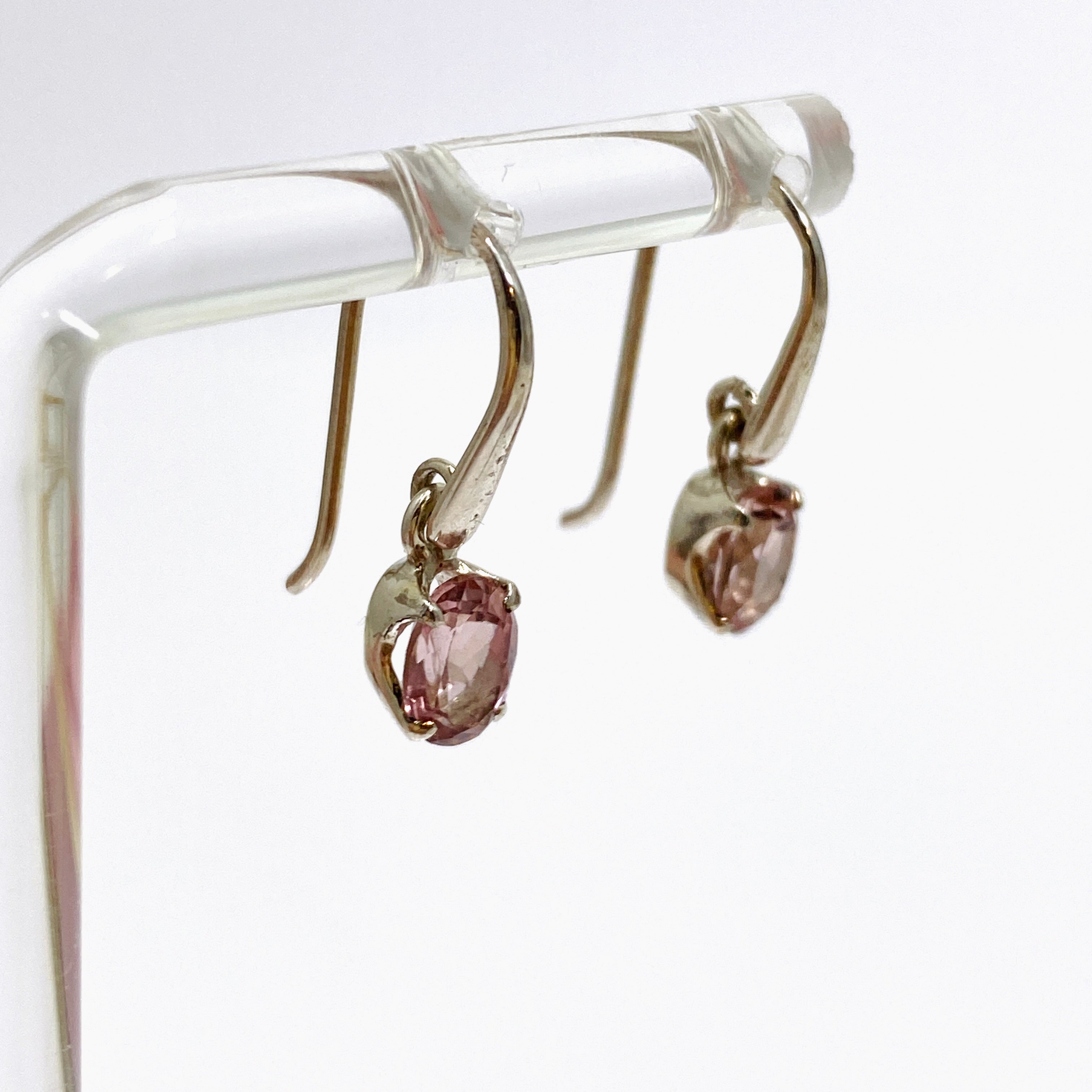 Natural Pale Pink Tourmaline Oval Faceted Stud Earrings - 925 Sterling Silver Jewelry for Women - Perfect for Weddings, Date Nights & Special Occasions