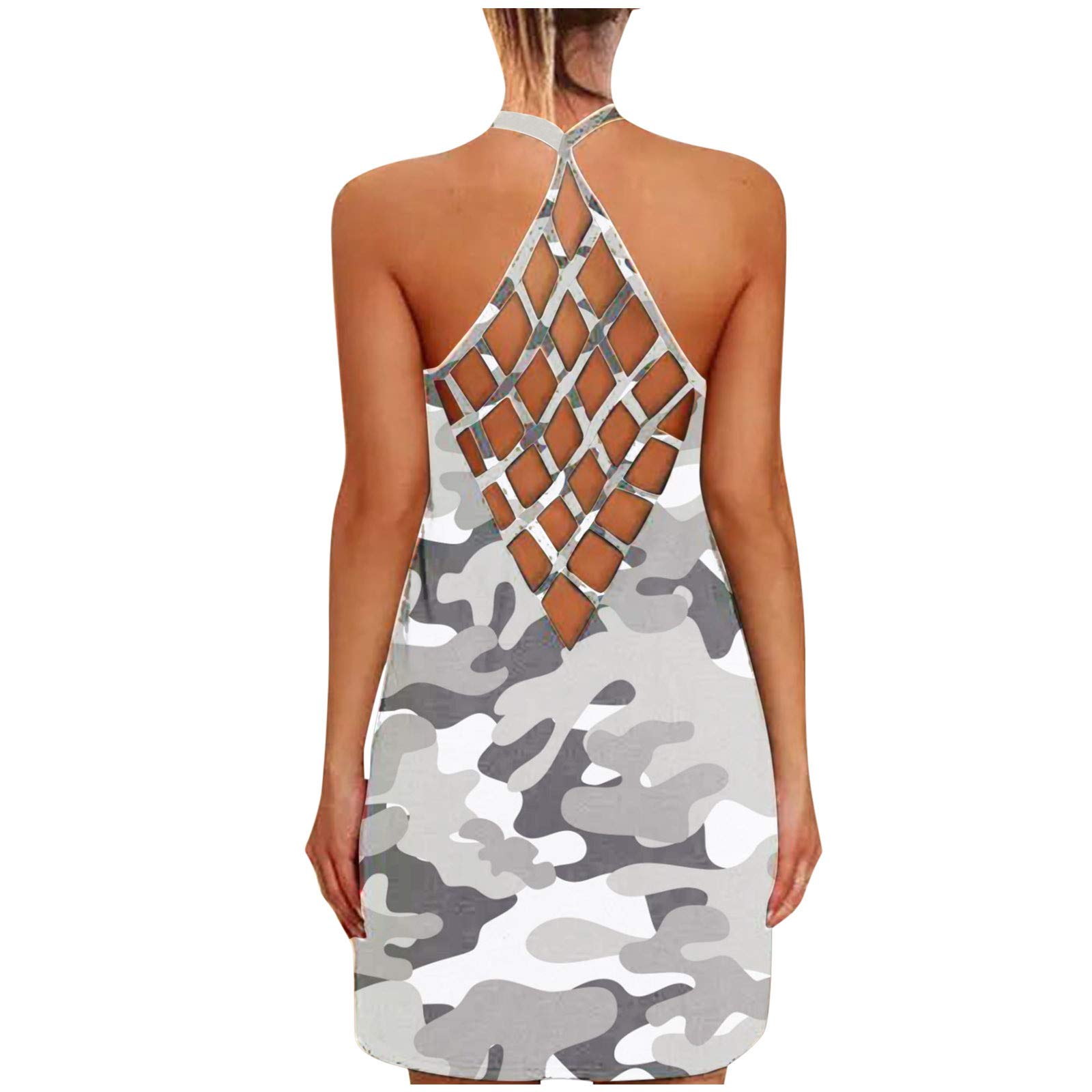 Women's Long Summer Casual Sleeveless Midi Backless Dress - Halter Neck Sun Dress for Beach, Wedding & Party Occasions | Flowy Maxi Dress for Vacations, Date Nights & Special Events