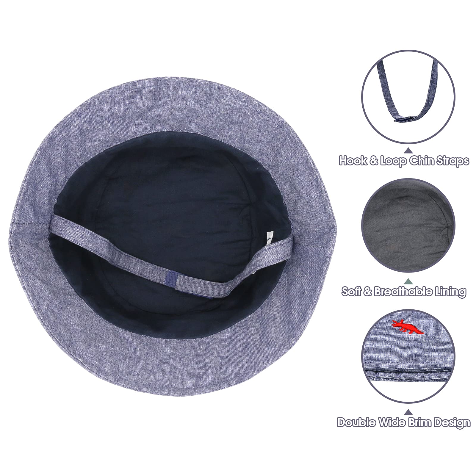 UPF 50+ Baby Sun Hat for Boys & Girls - Breathable Toddler Summer Bucket Hat with Wide Brim - Perfect for Beach, Pool, Outdoor Play & Sun Protection