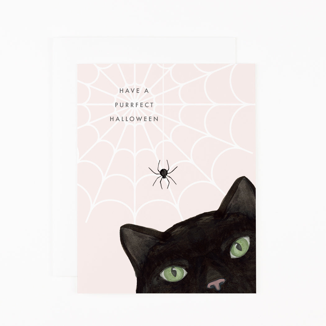 Halloween Cat Greeting Card - Funny & Spooky Cat-Themed Halloween Card for Parties, Decor & Gifts | Perfect for Cat Lovers & Halloween Celebrations
