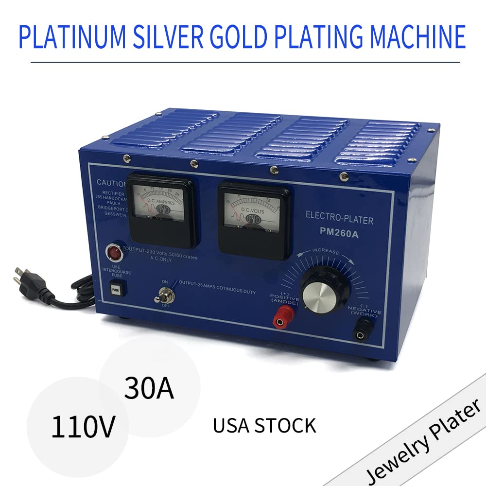 30A Gold Plating Machine for Jewelry - Platinum, Silver Electroplating Rectifier with Surface Treatment | Professional Jewelry Plater for Rings, Necklaces & Watches | Perfect for Jewelry Repair & Custom Design